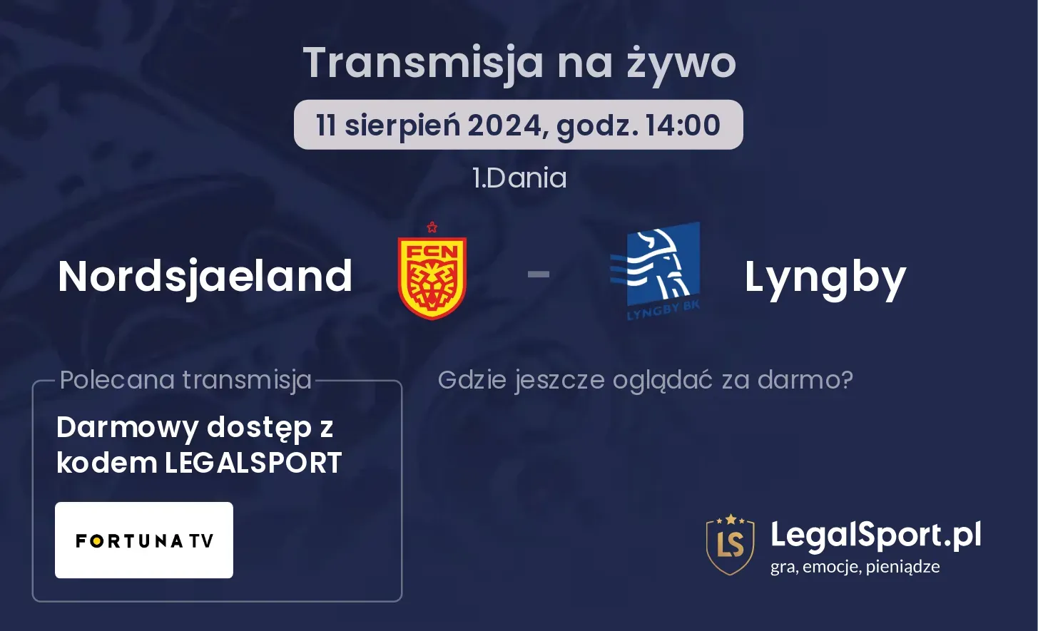 Nordsjaeland - Lyngby transmisja na żywo