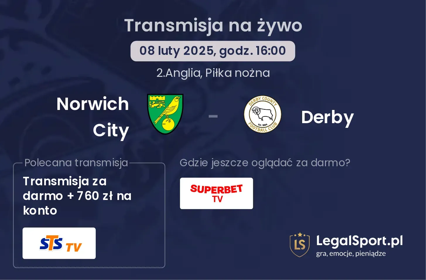 Norwich City - Derby transmisja na żywo