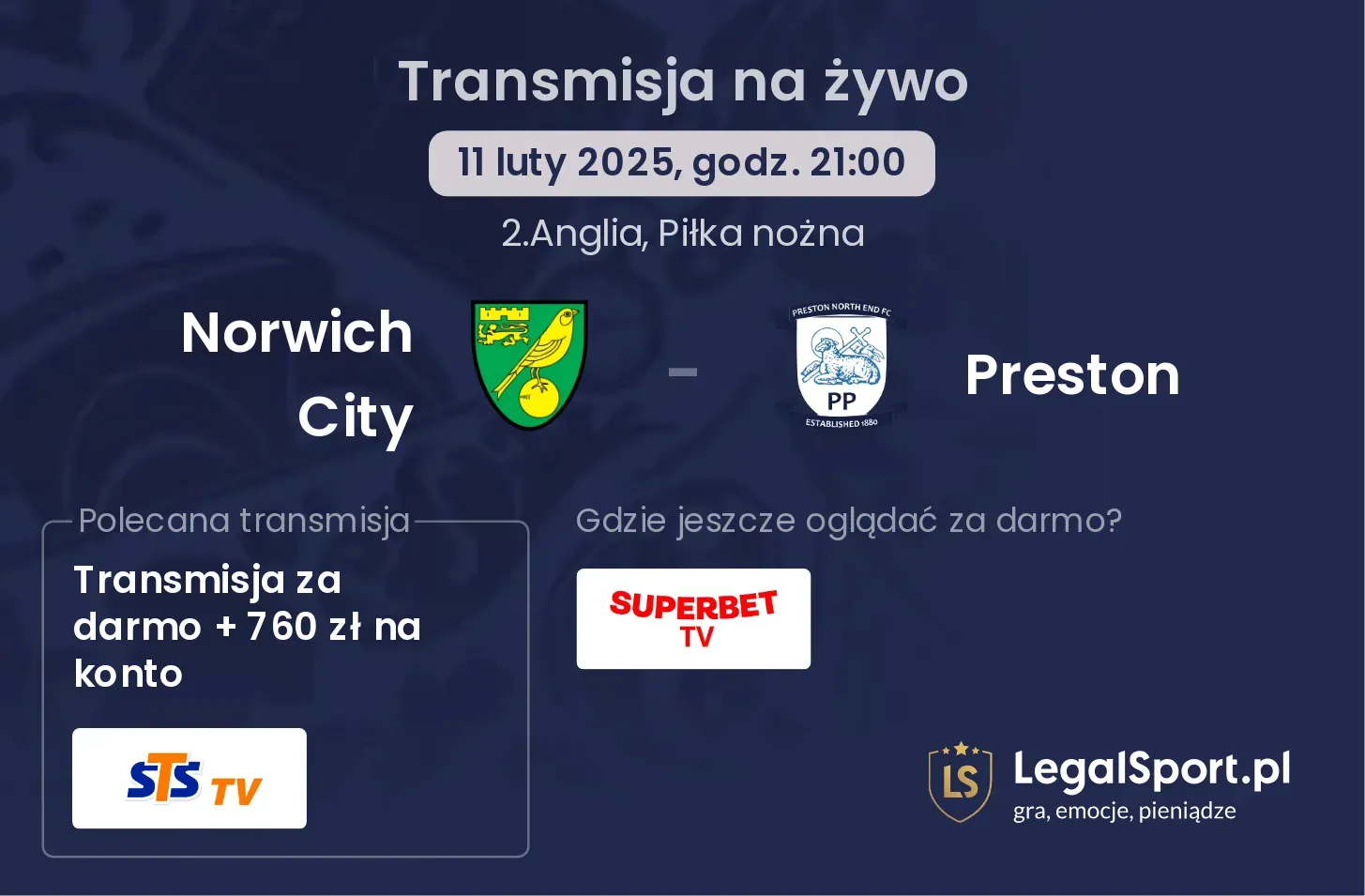 Norwich City - Preston transmisja na żywo