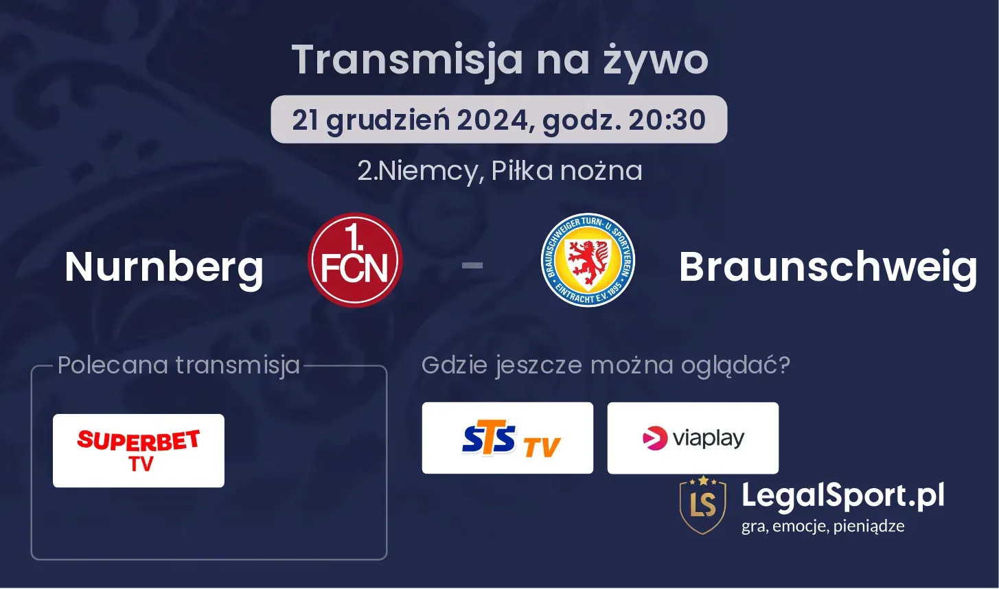 Nurnberg - Braunschweig gdzie oglądać?