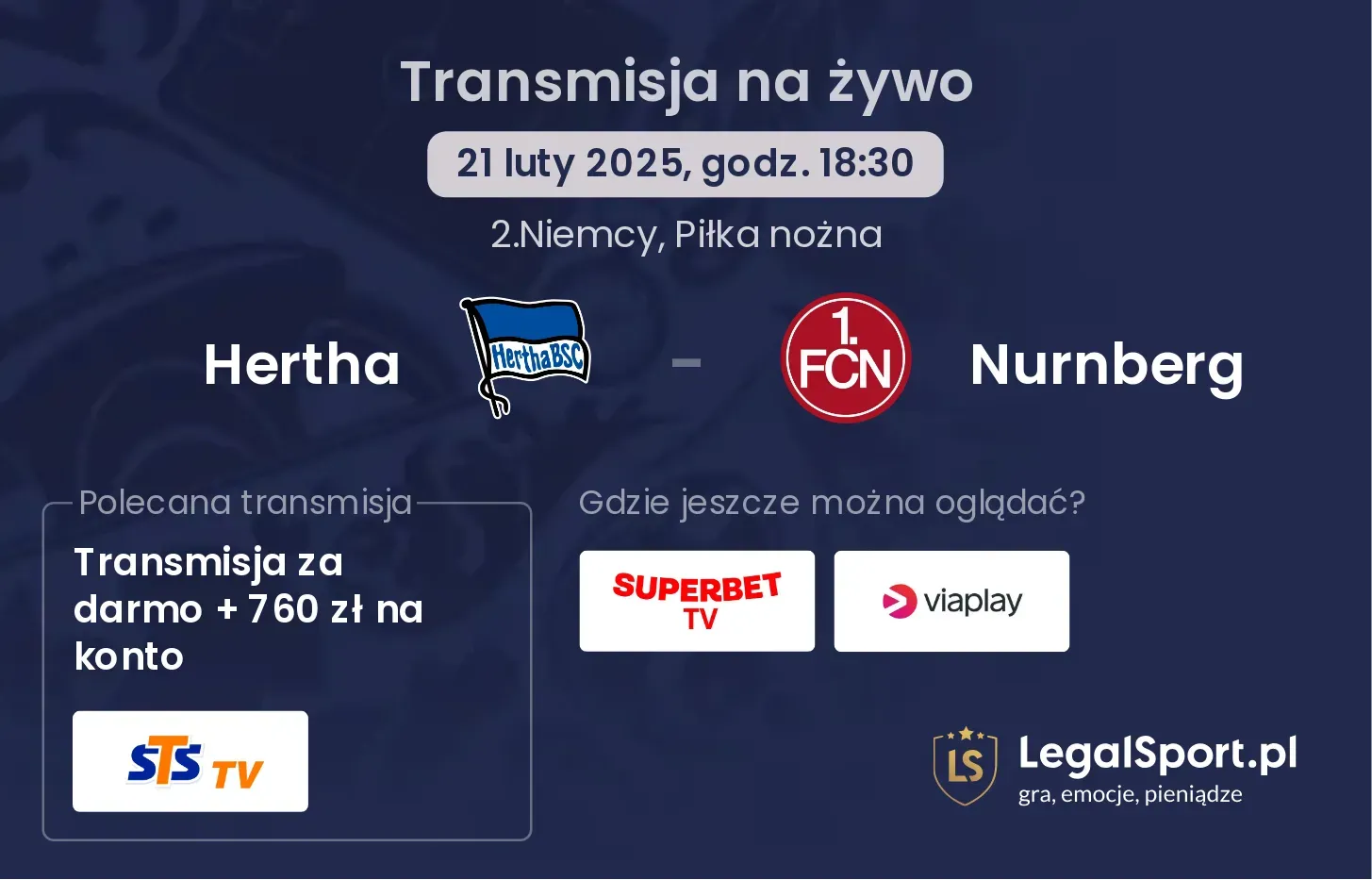 Hertha - Nurnberg gdzie oglądać?