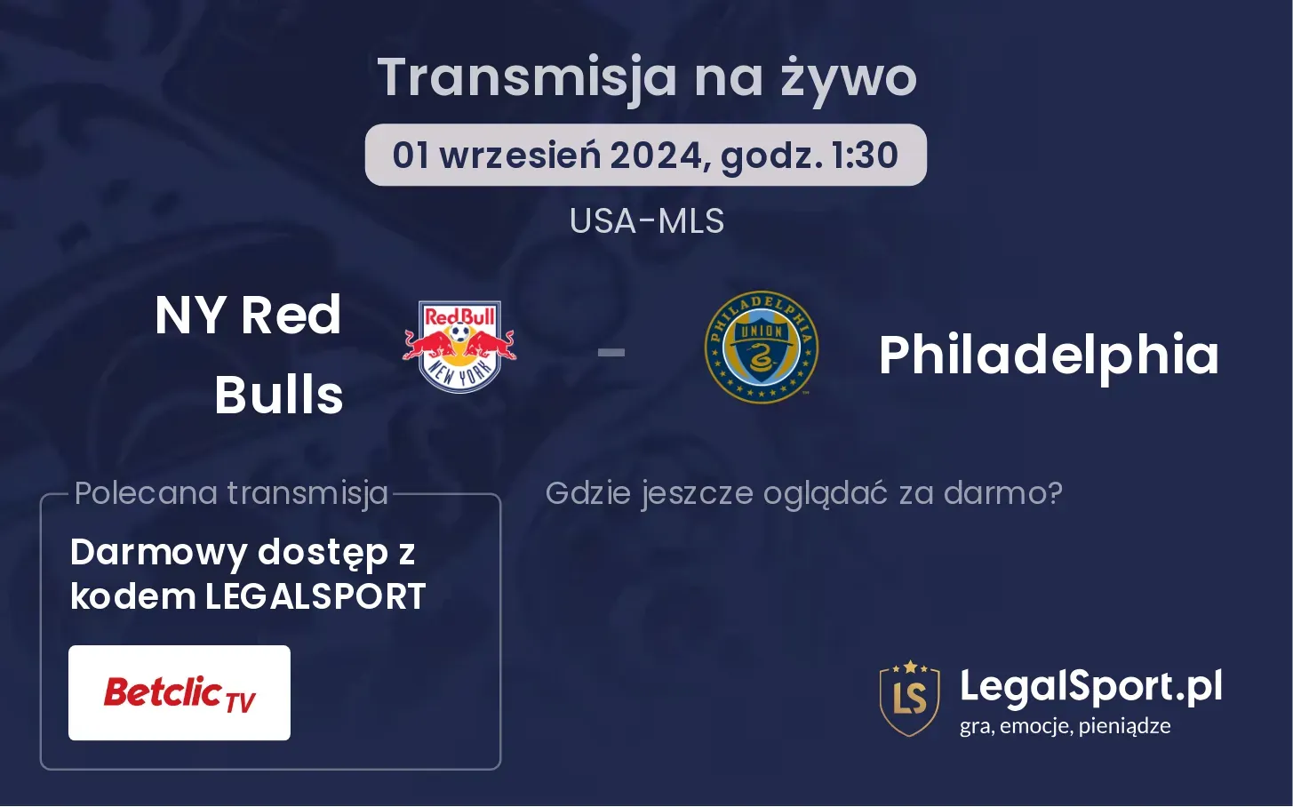 NY Red Bulls - Philadelphia transmisja na żywo