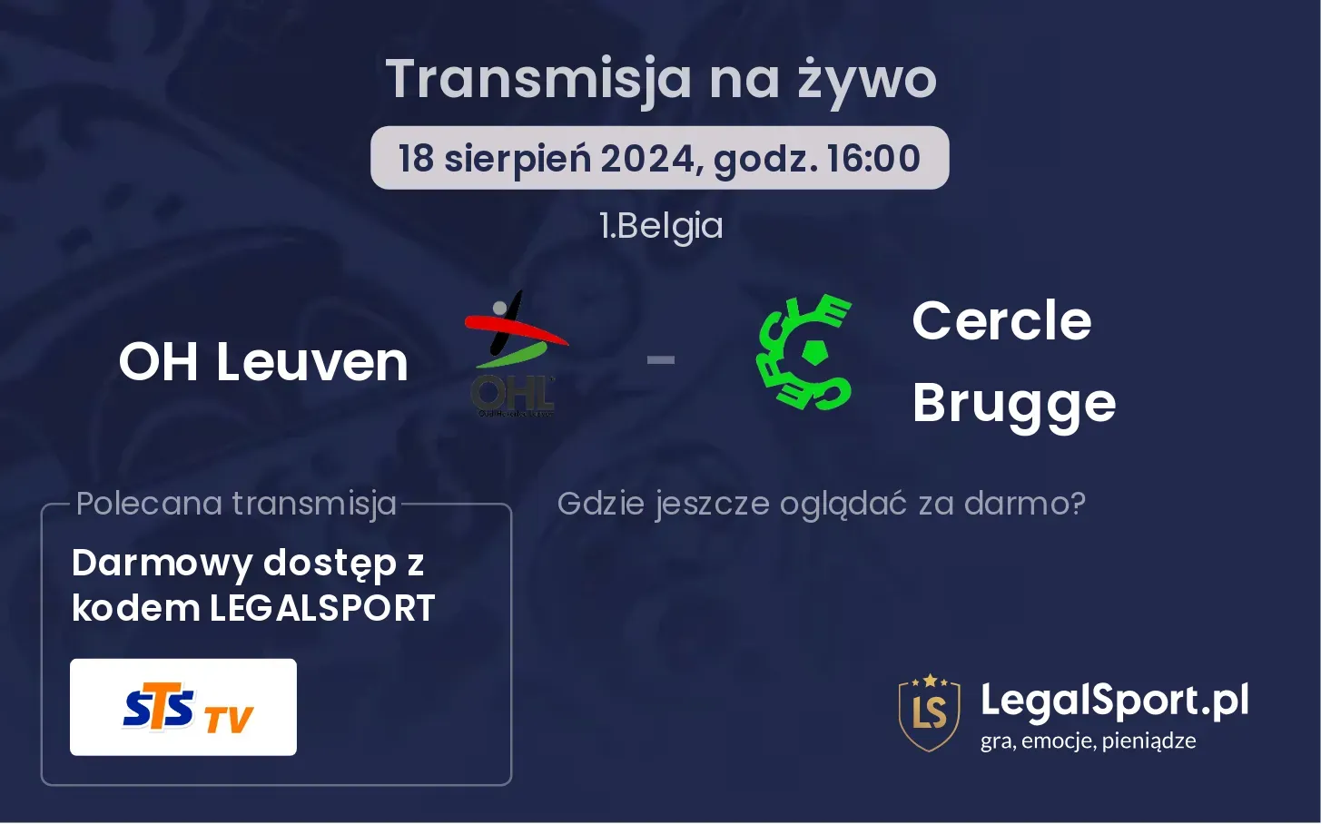 OH Leuven - Cercle Brugge transmisja na żywo