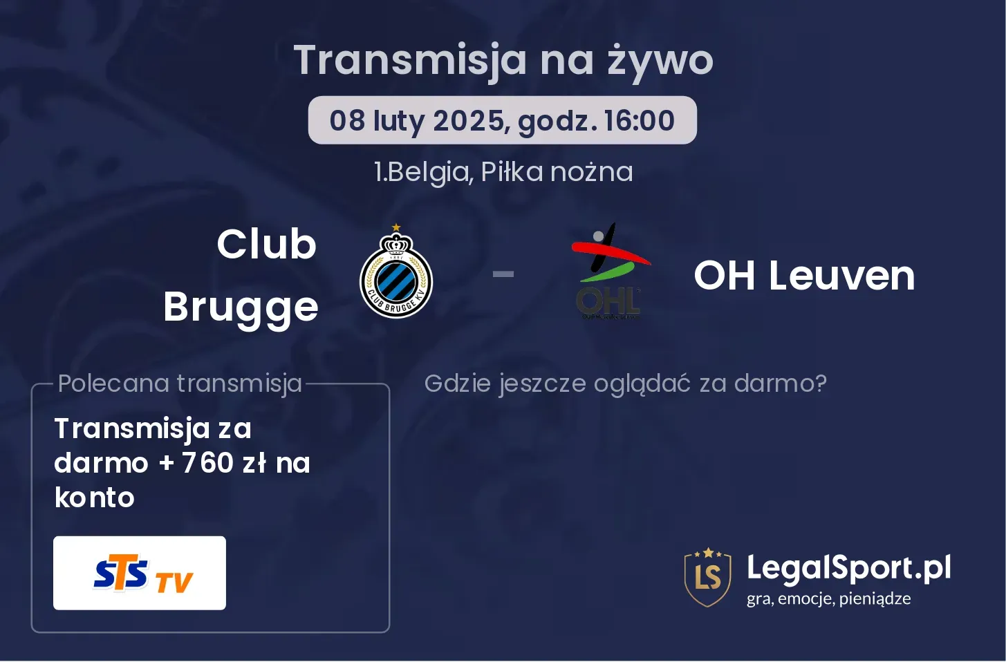 OH Leuven - Club Brugge gdzie oglądać? 02.11, godz. 18:15