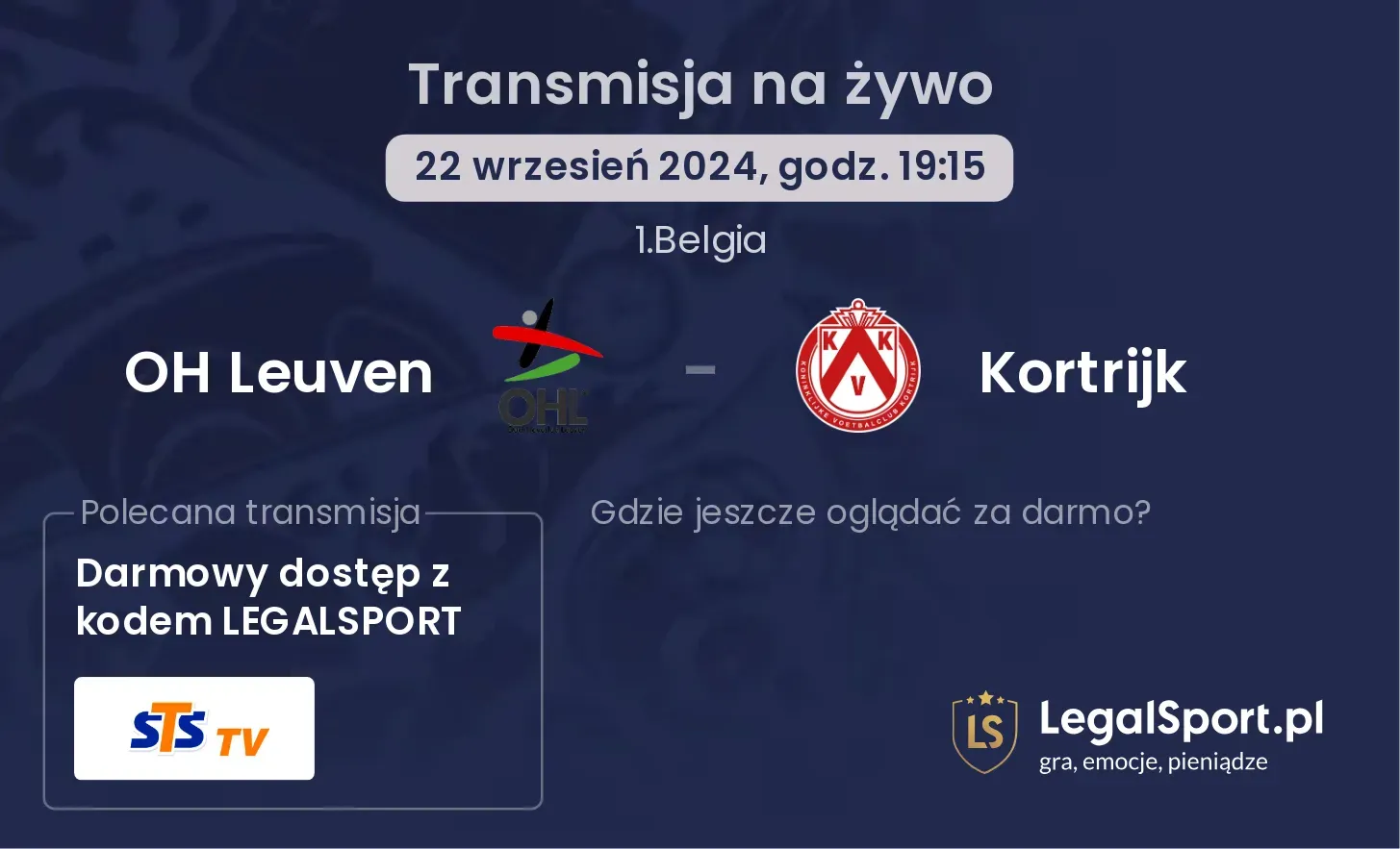 OH Leuven - Kortrijk transmisja na żywo