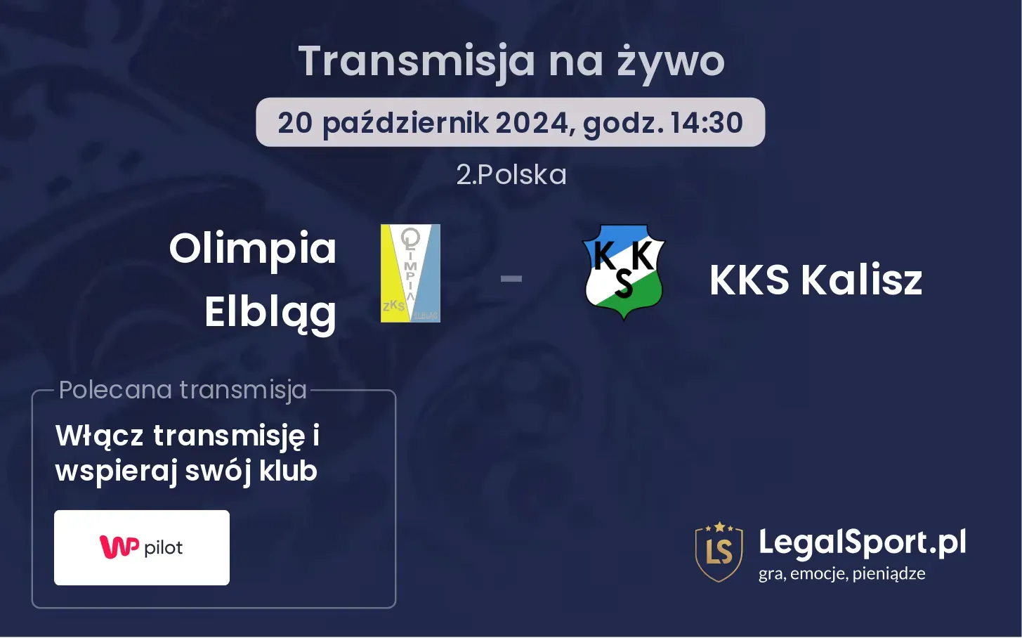 Olimpia Elbląg - KKS Kalisz transmisja na żywo