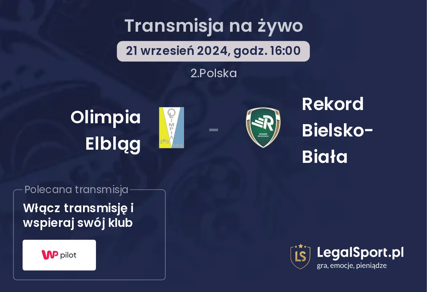 Olimpia Elbląg - Rekord Bielsko-Biała transmisja na żywo