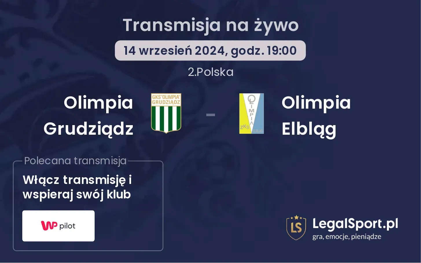 Olimpia Grudziądz - Olimpia Elbląg transmisja na żywo