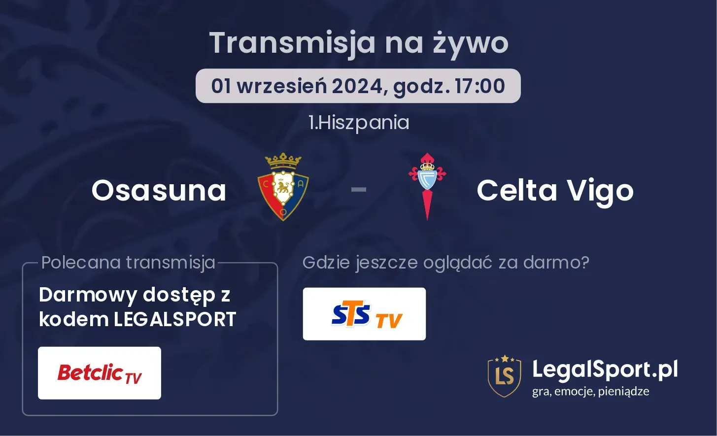 Osasuna - Celta Vigo transmisja na żywo