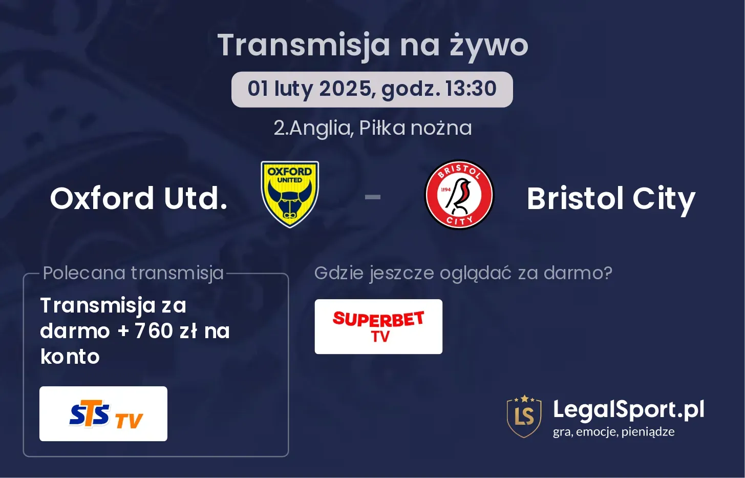 Oxford Utd. - Bristol City transmisja na żywo