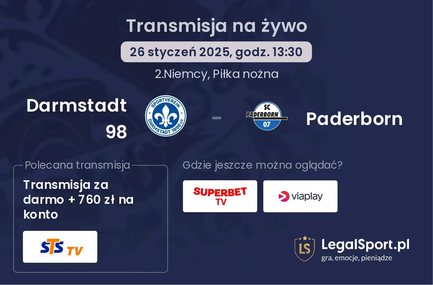 Darmstadt 98 - Paderborn gdzie oglądać?