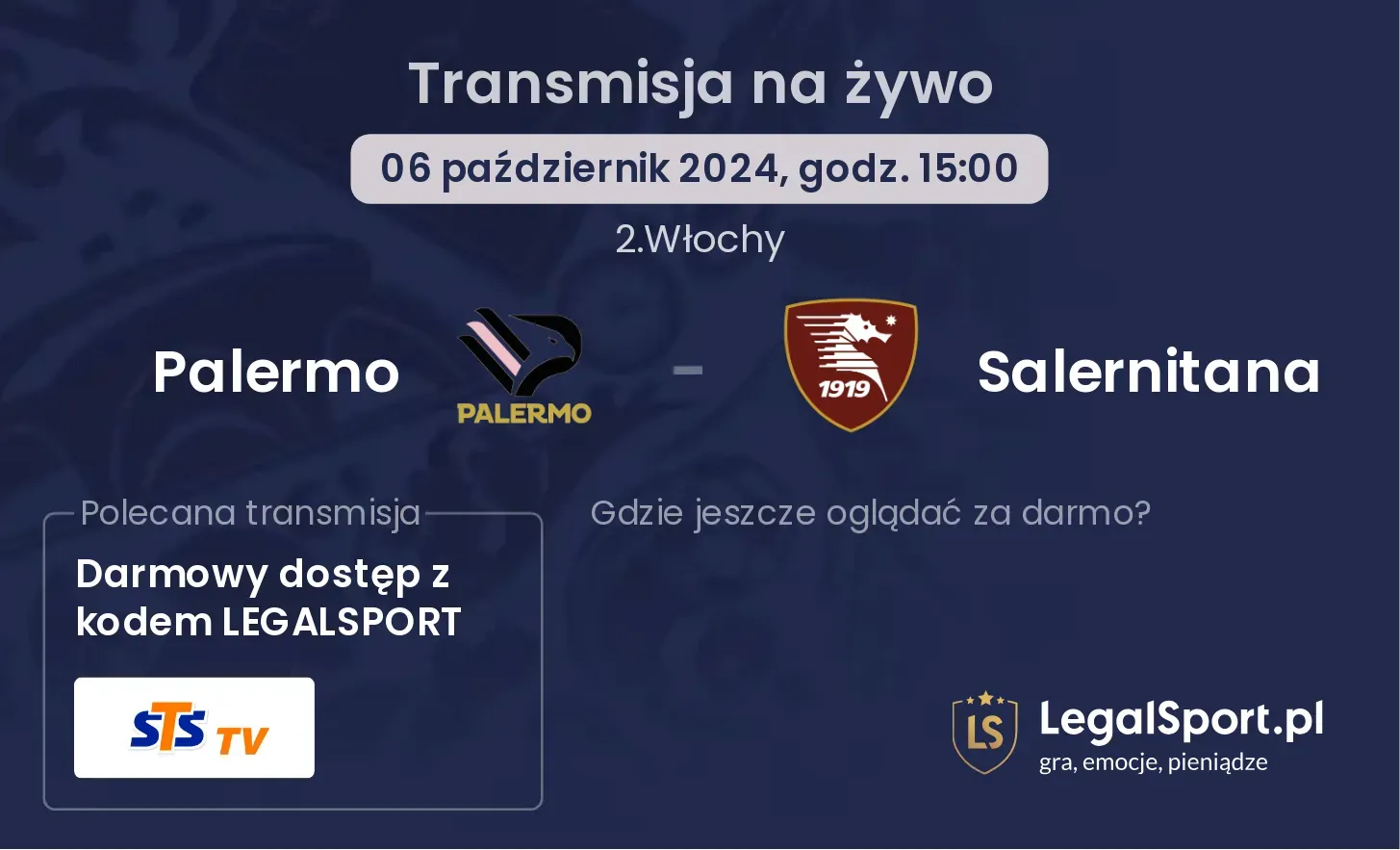 Palermo - Salernitana transmisja na żywo