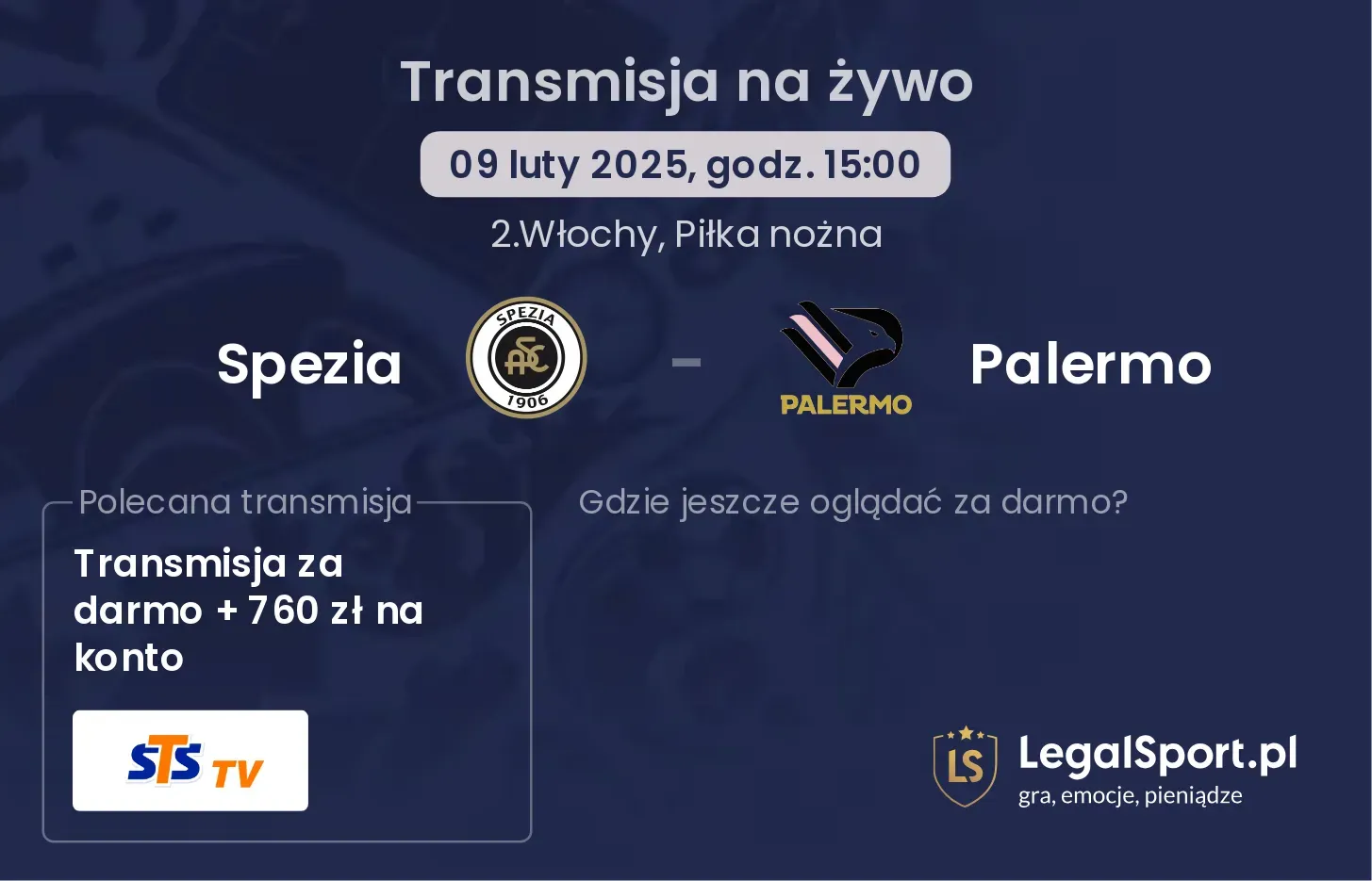 Spezia - Palermo gdzie oglądać?