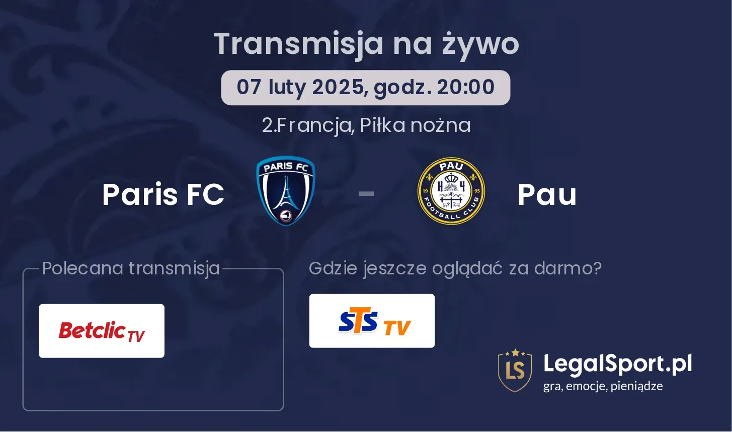 Paris FC - Pau transmisja na żywo