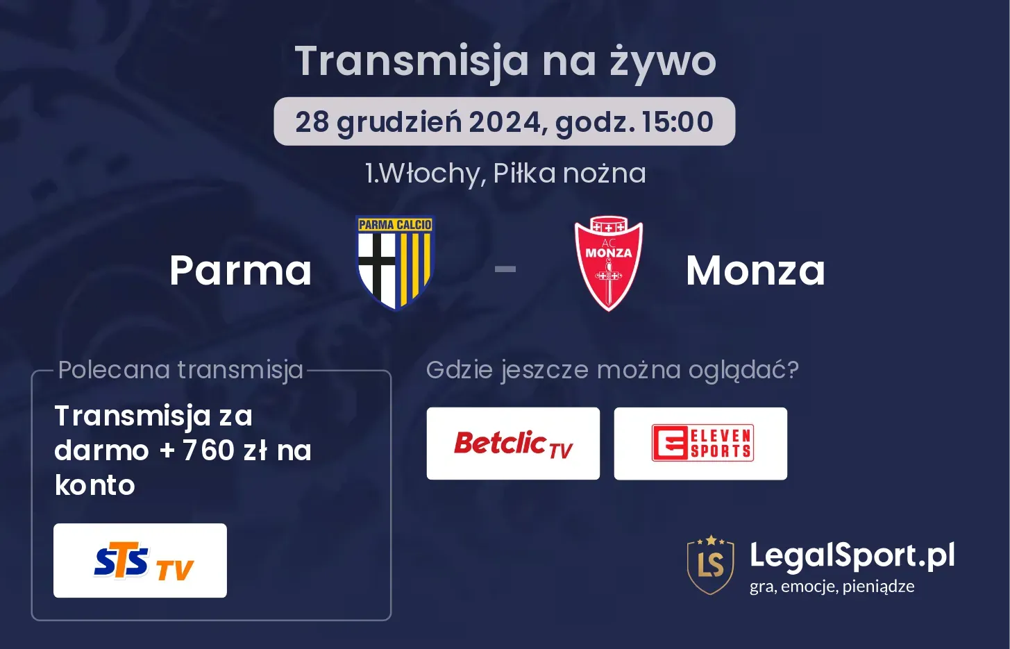 Parma - Monza transmisja na żywo