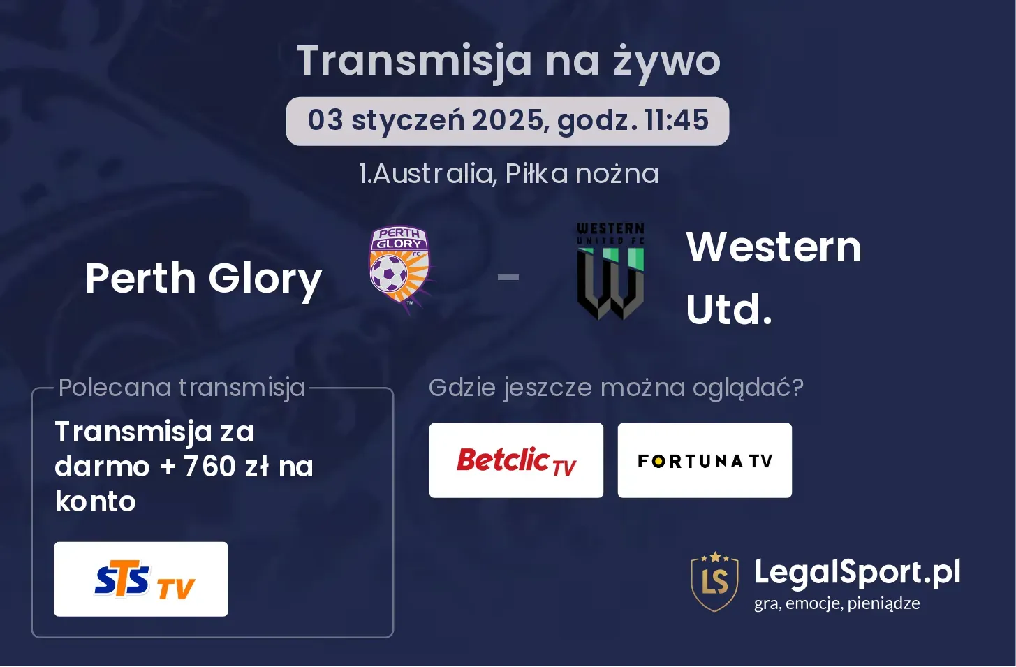 Perth Glory - Western Utd. transmisja na żywo