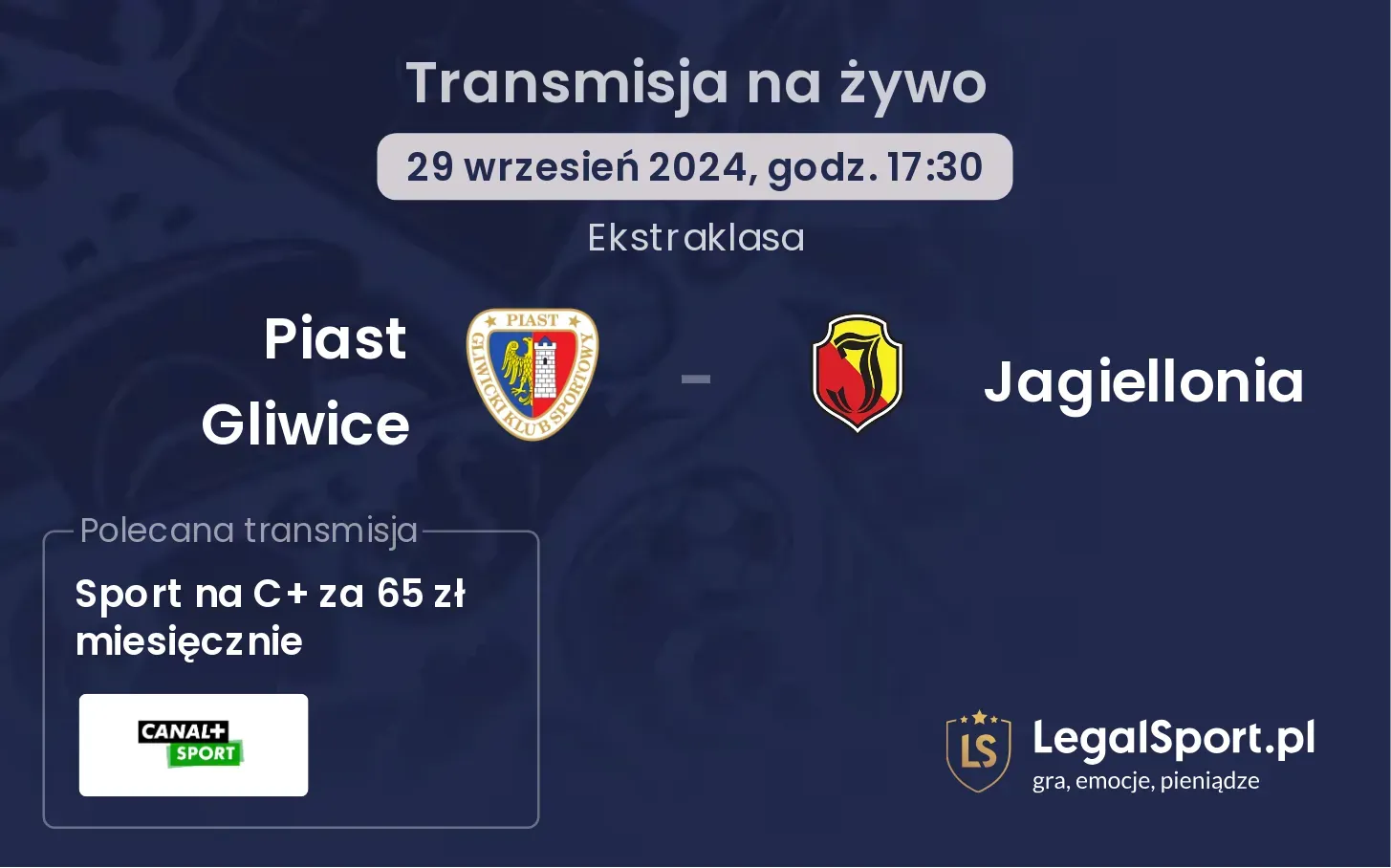 Piast Gliwice - Jagiellonia gdzie oglądać? 29.09, godz. 17:30