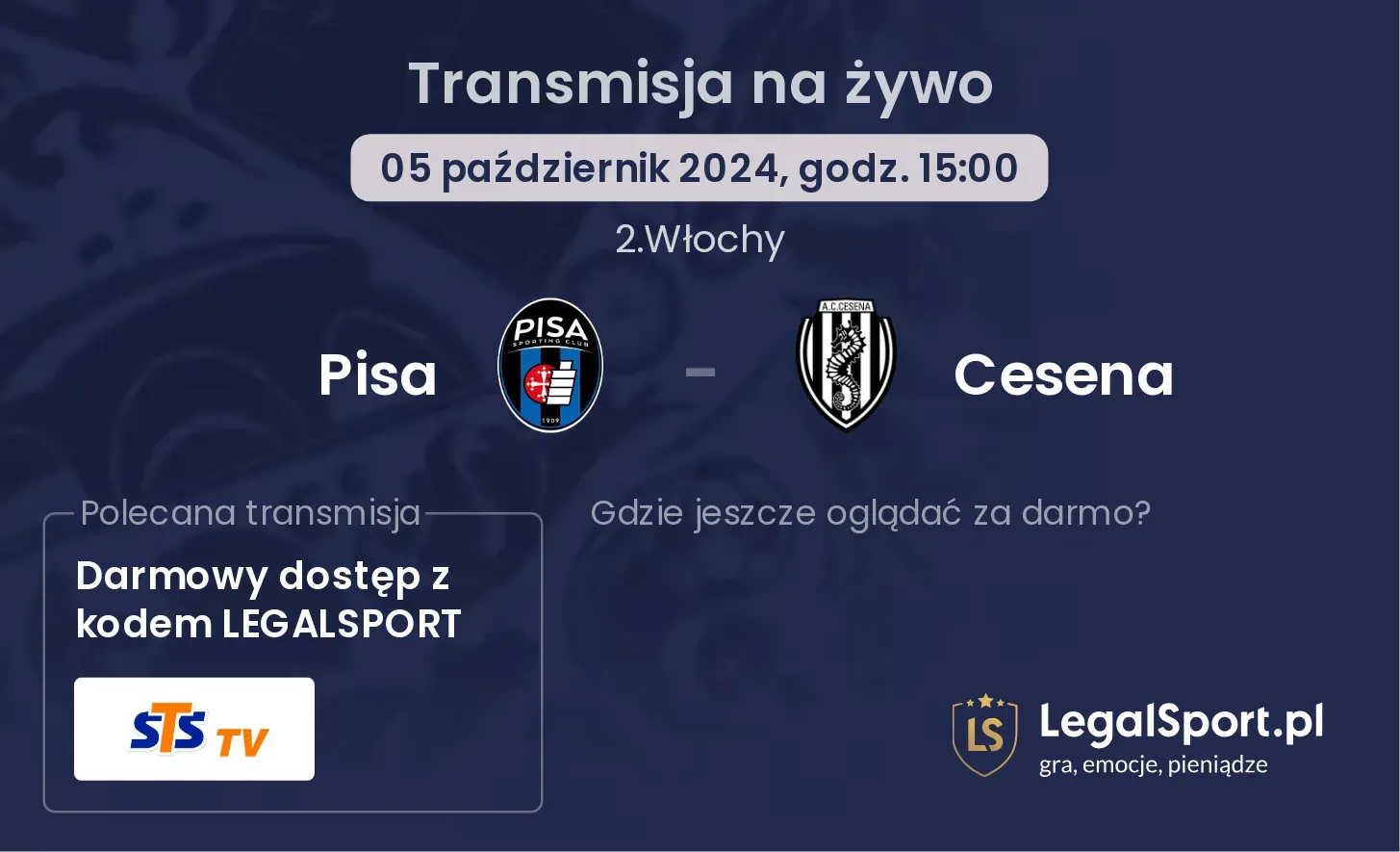 Pisa - Cesena transmisja na żywo