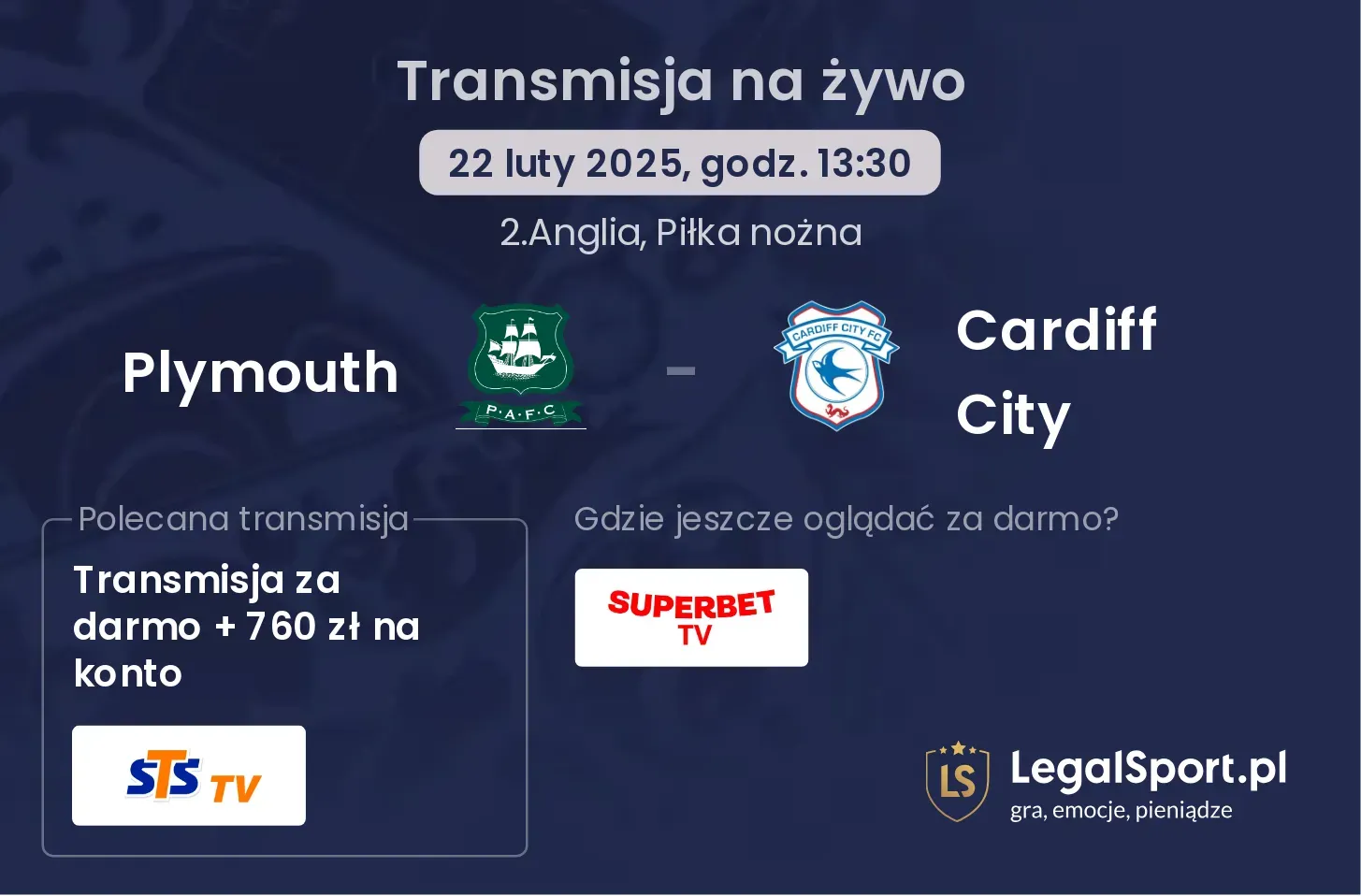 Plymouth - Cardiff City gdzie oglądać transmisję?