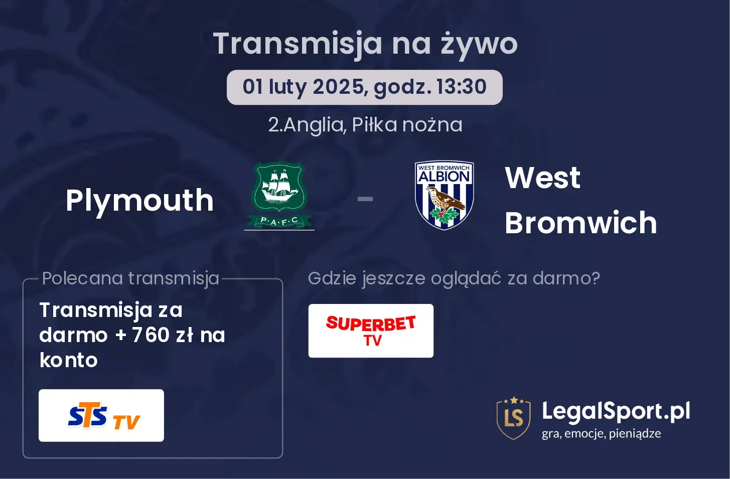 Plymouth - West Bromwich gdzie oglądać transmisję?