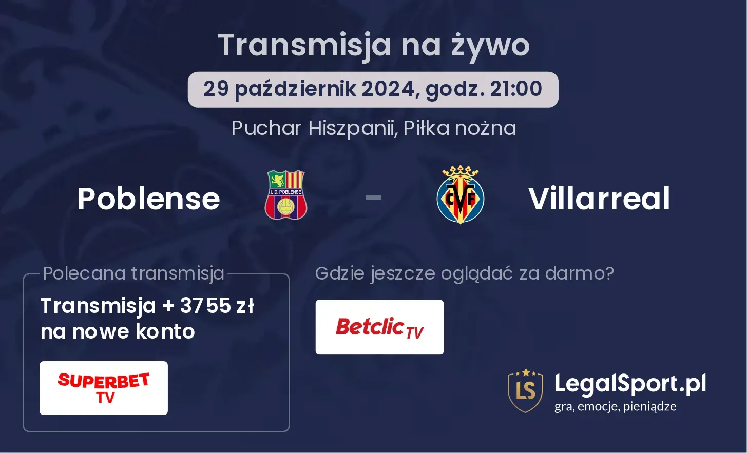 Poblense - Villarreal transmisja na żywo