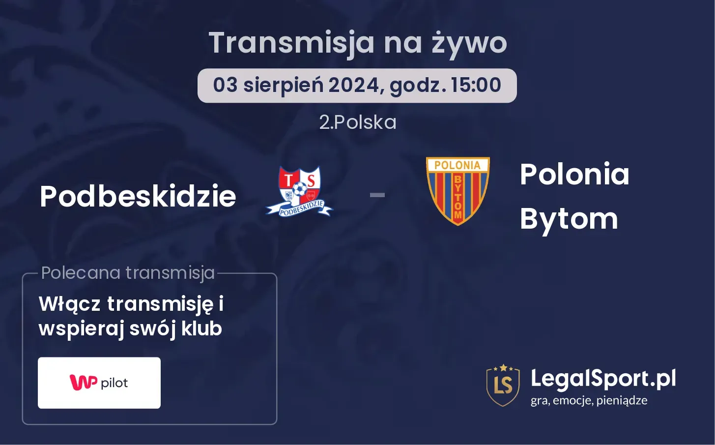 Podbeskidzie - Polonia Bytom transmisja na żywo