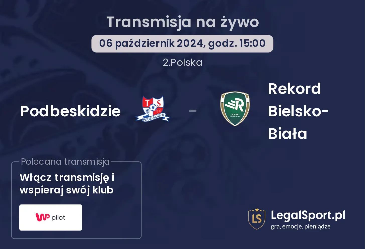 Podbeskidzie - Rekord Bielsko-Biała gdzie oglądać? 06.10, godz. 15:00