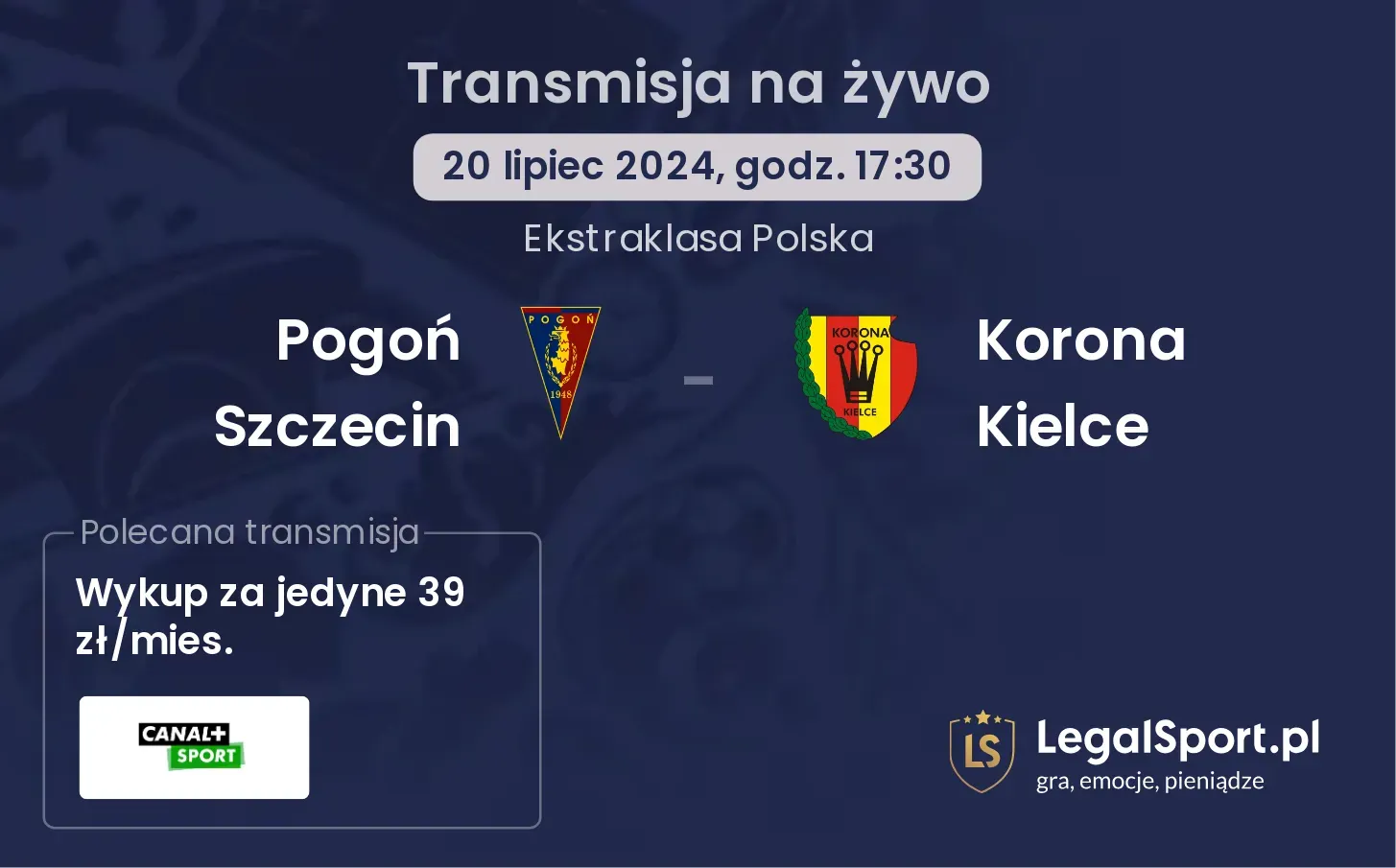 Pogoń Szczecin - Korona Kielce transmisja na żywo