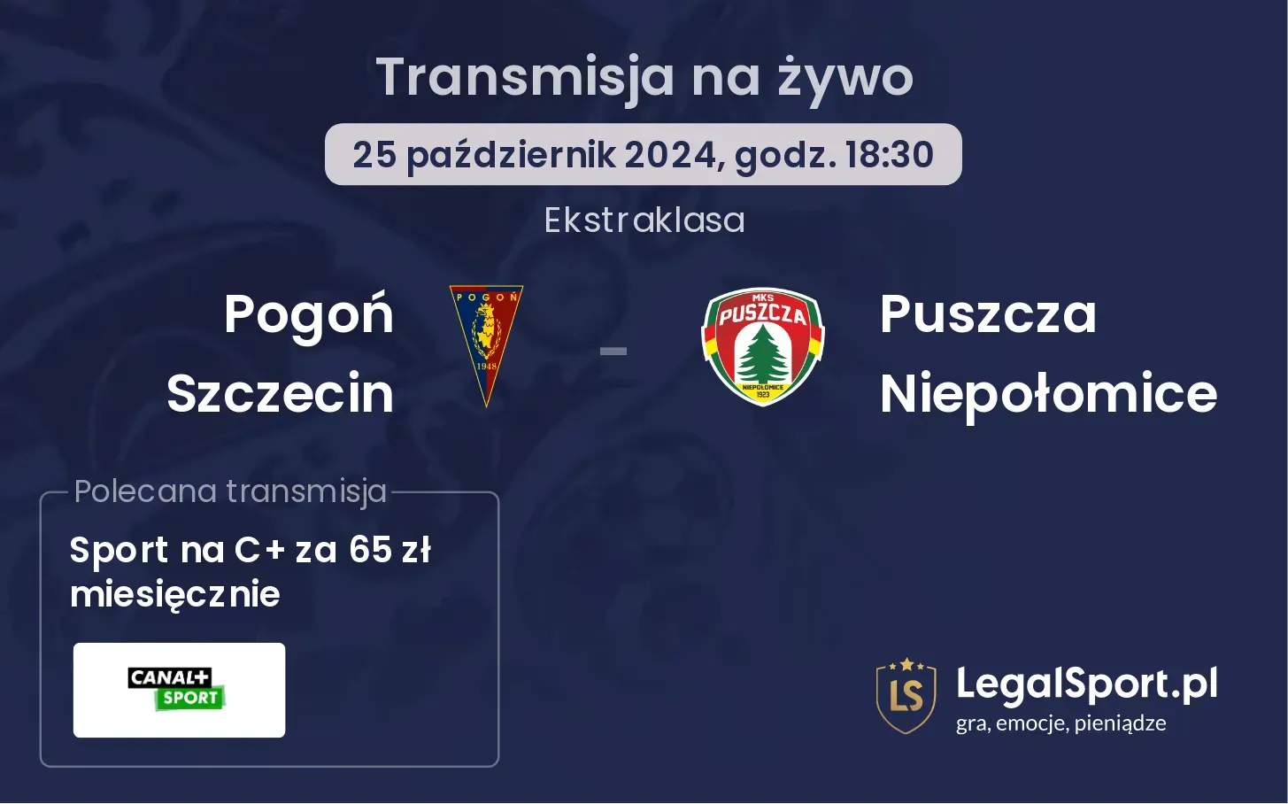 Pogoń Szczecin - Puszcza Niepołomice transmisja na żywo