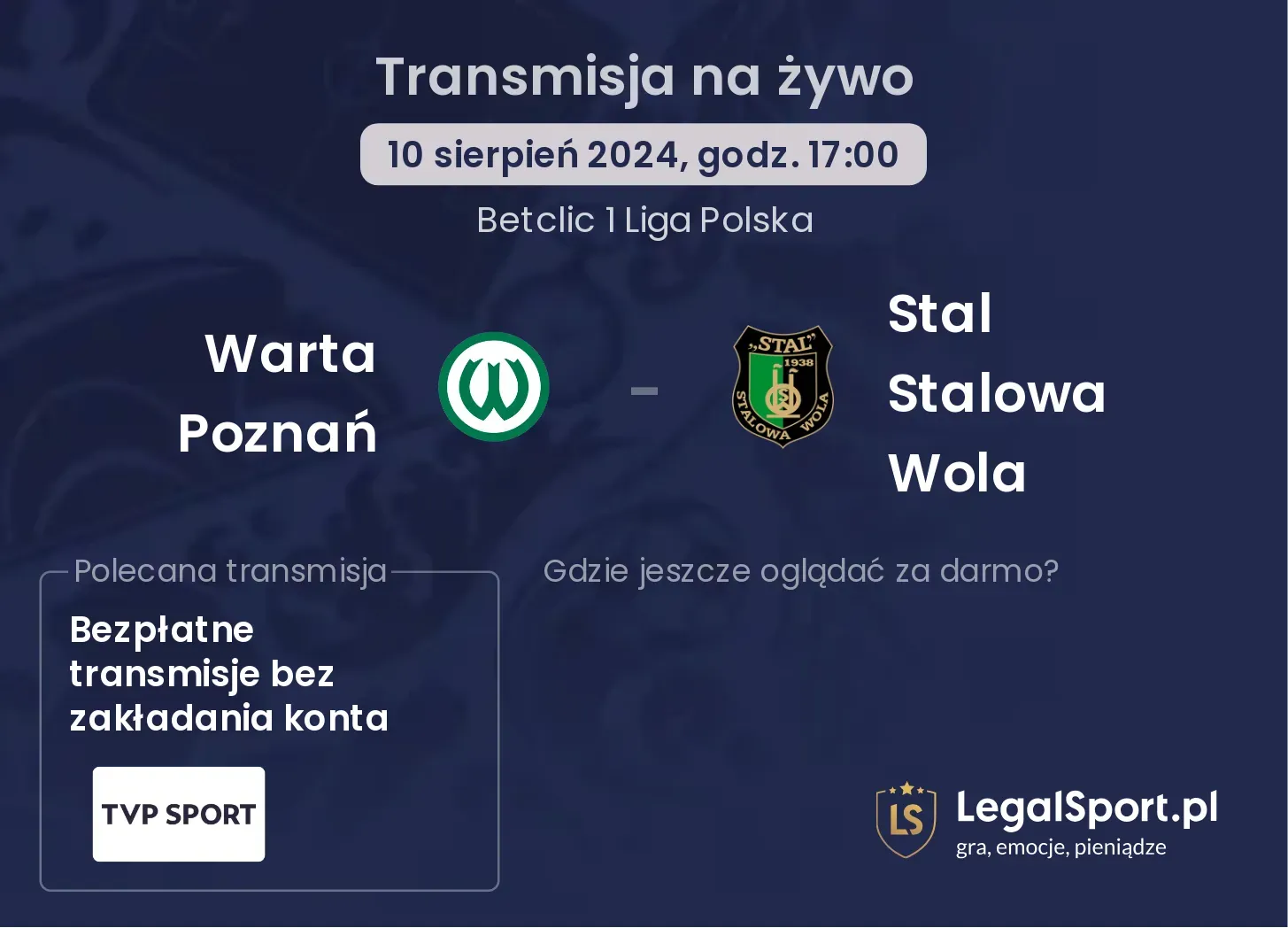 Warta Poznań - Stal Stalowa Wola transmisja na żywo