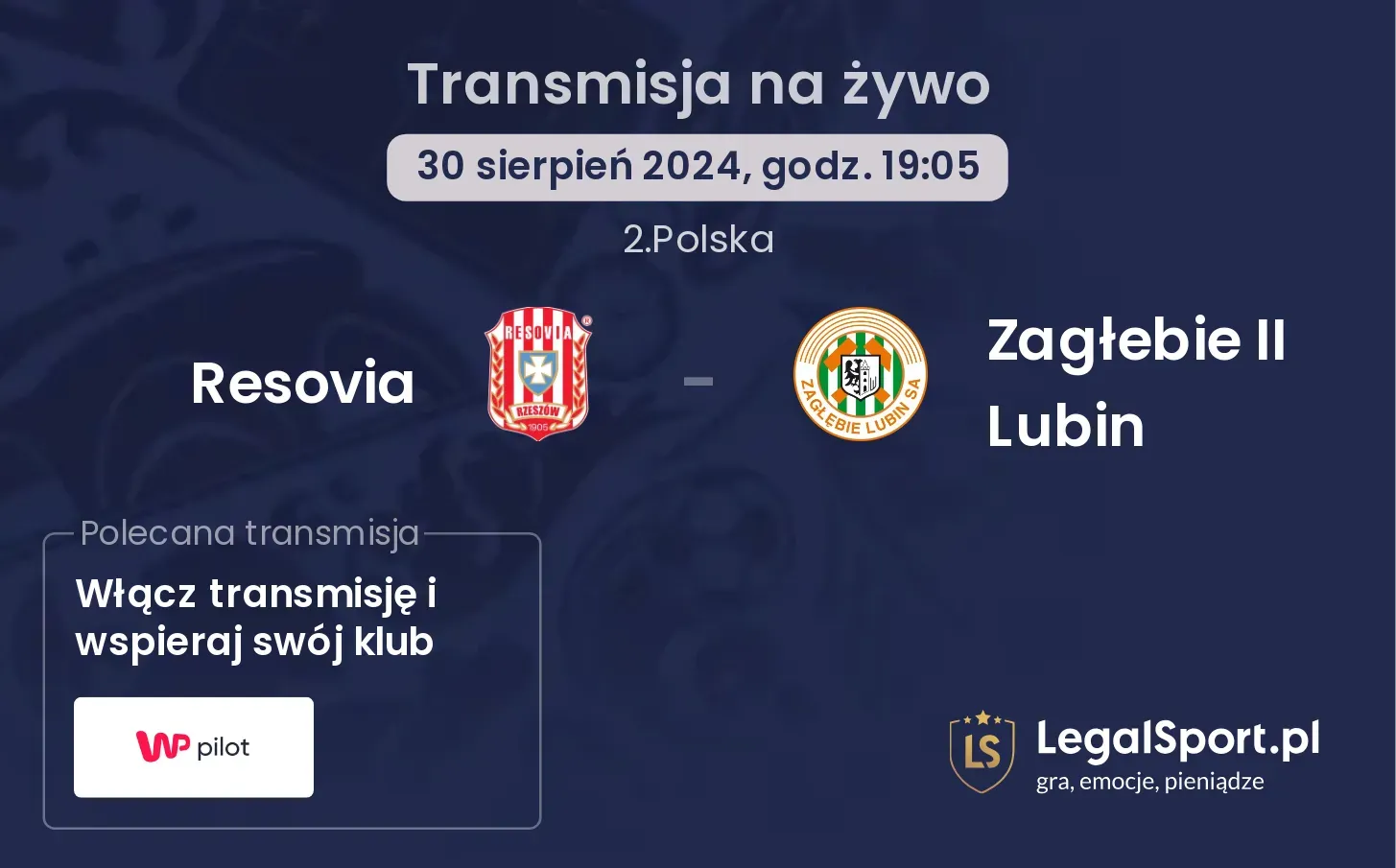 Resovia - Zagłebie II Lubin transmisja na żywo