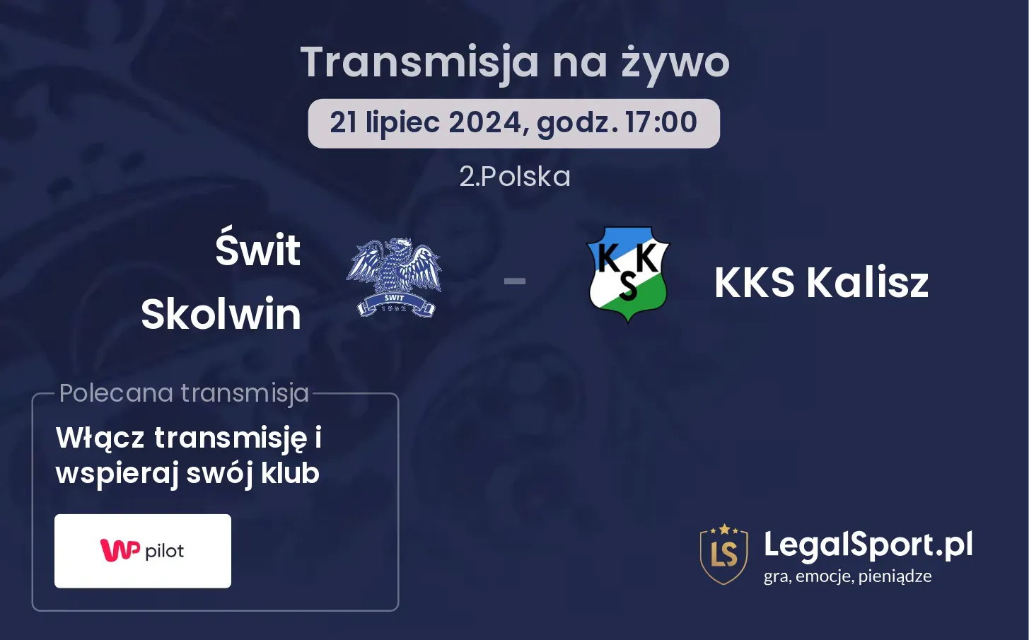 Świt Skolwin - KKS Kalisz transmisja na żywo