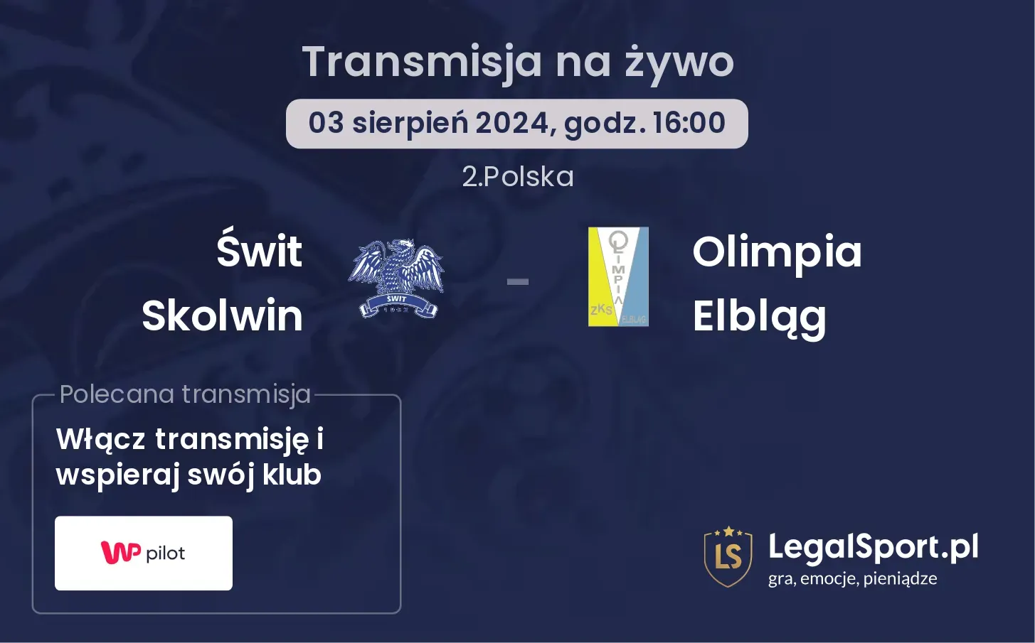 Świt Skolwin - Olimpia Elbląg transmisja na żywo