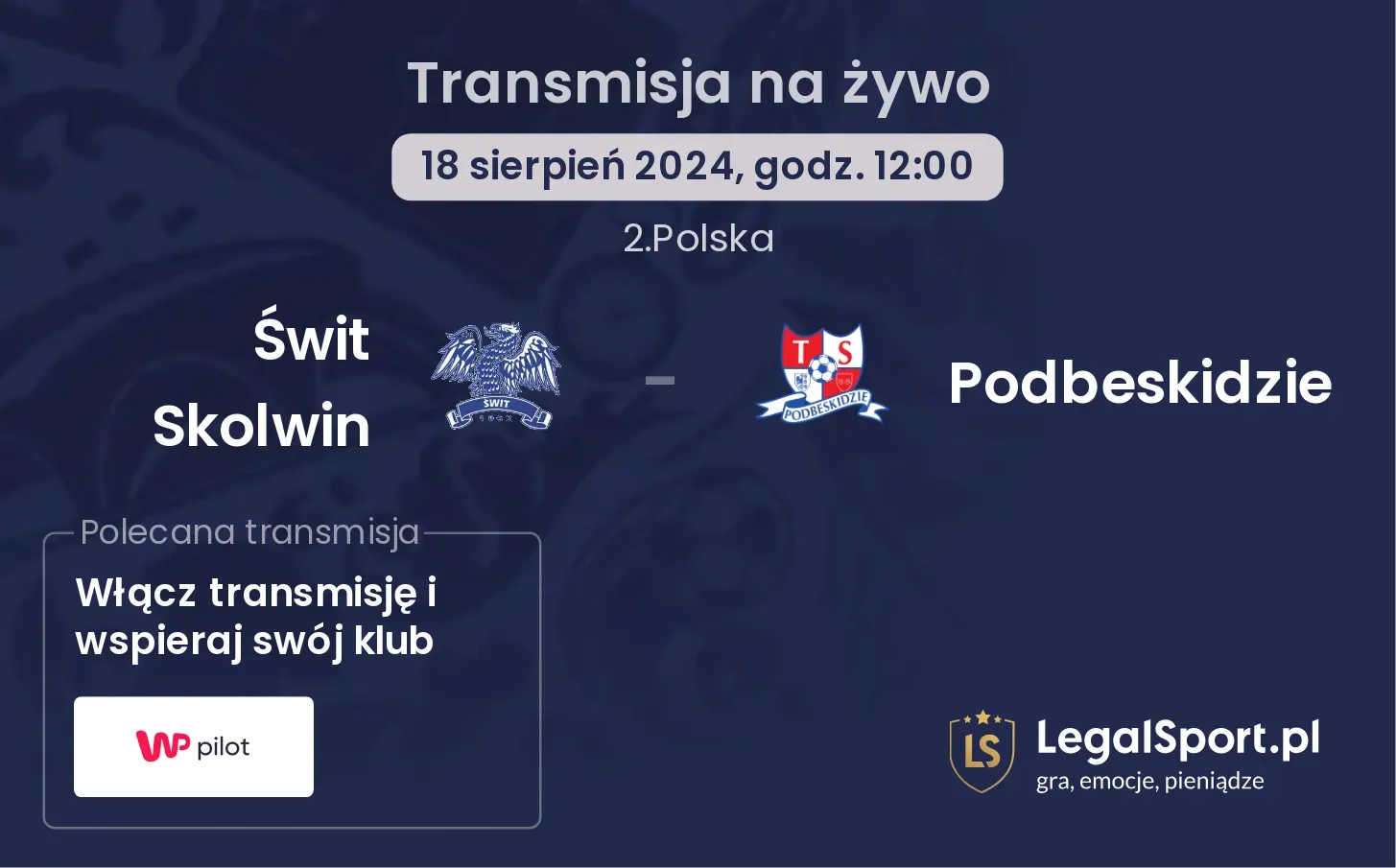 Świt Skolwin - Podbeskidzie transmisja na żywo