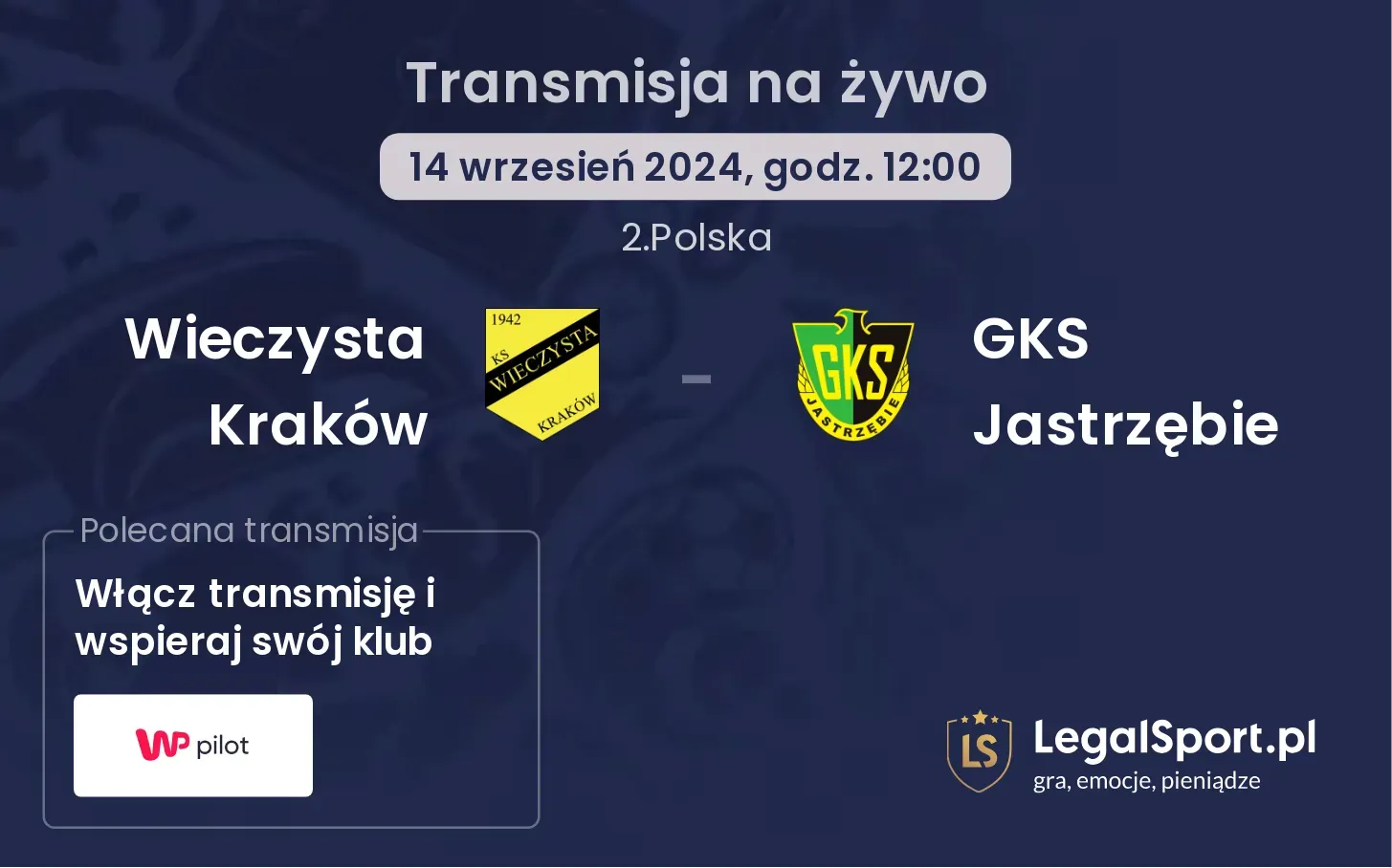 Wieczysta Kraków - GKS Jastrzębie transmisja na żywo