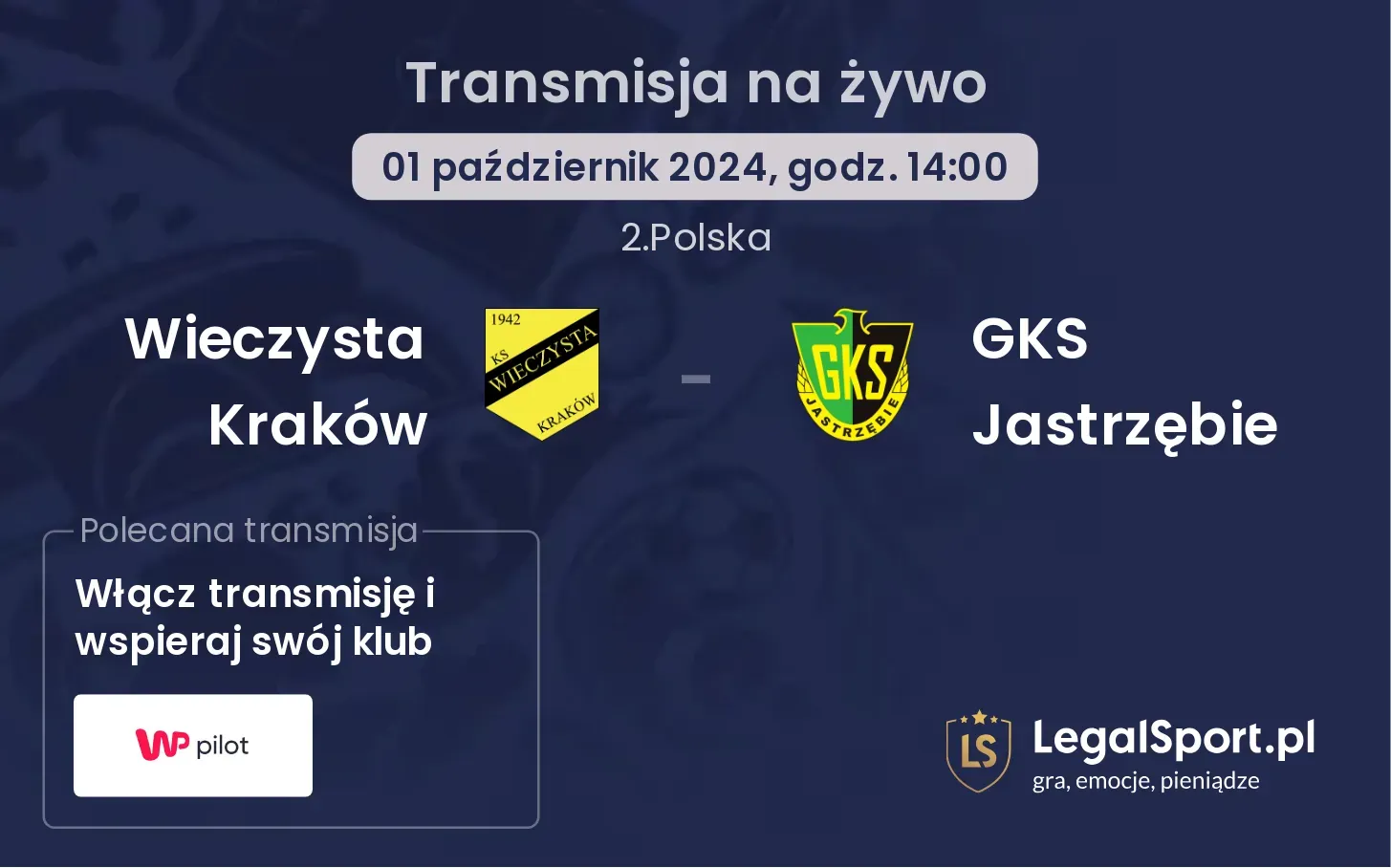 Wieczysta Kraków - GKS Jastrzębie transmisja na żywo