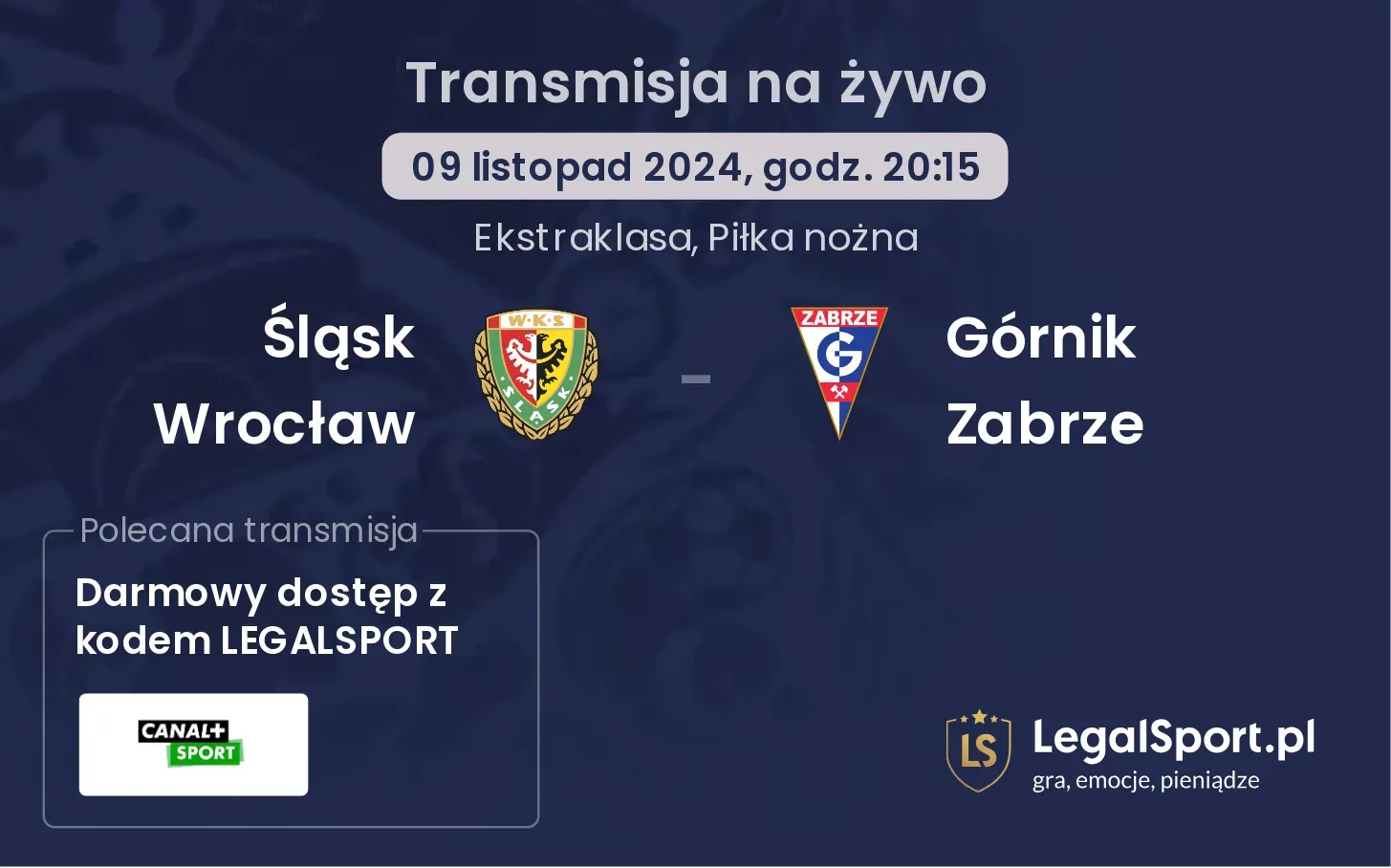 Śląsk Wrocław - Górnik Zabrze transmisja na żywo