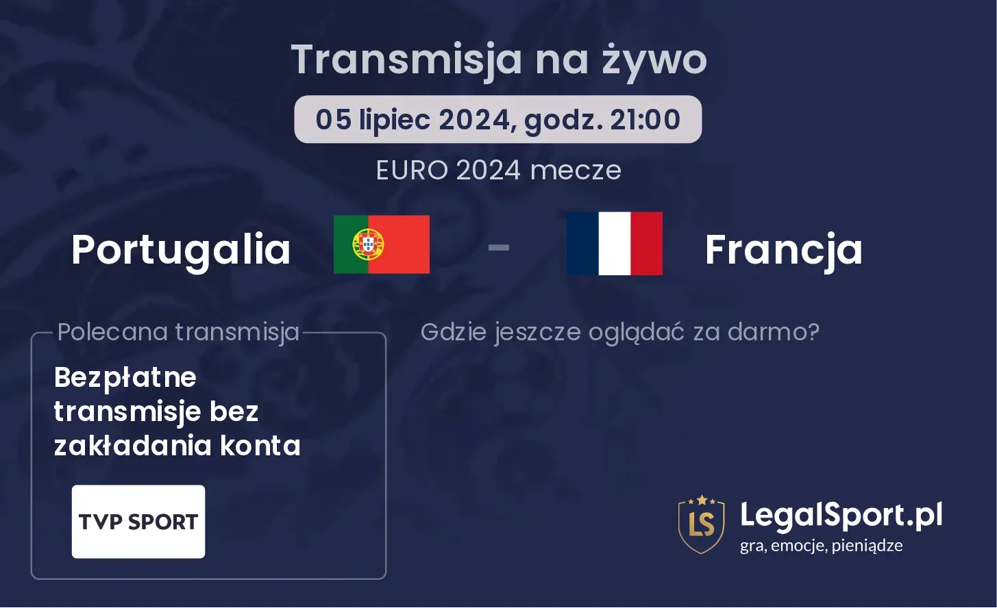 Portugalia - Francja transmisja na żywo