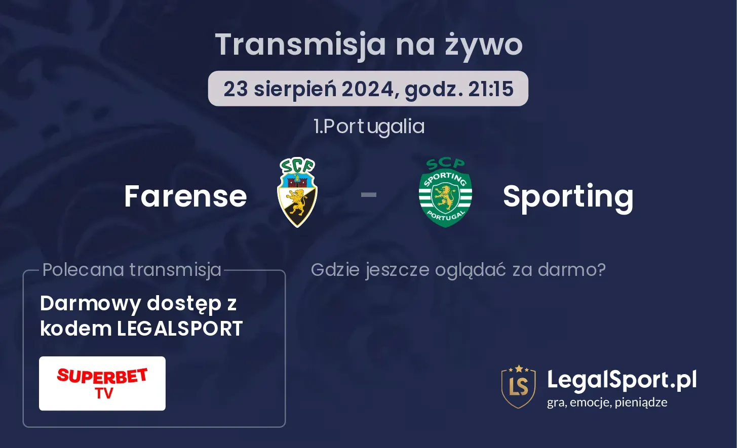 Farense - Sporting transmisja na żywo