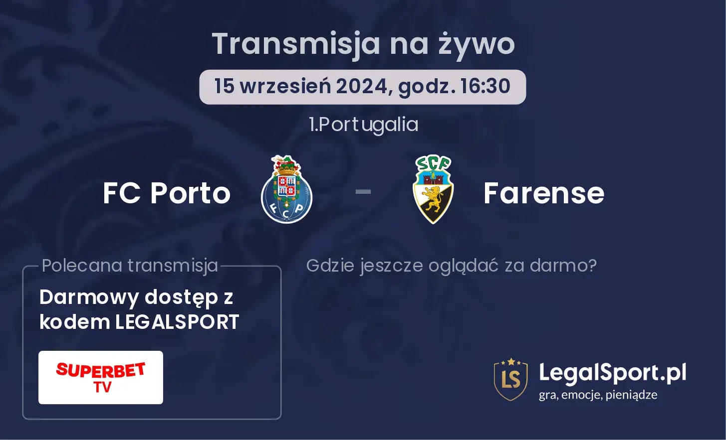 FC Porto - Farense transmisja na żywo