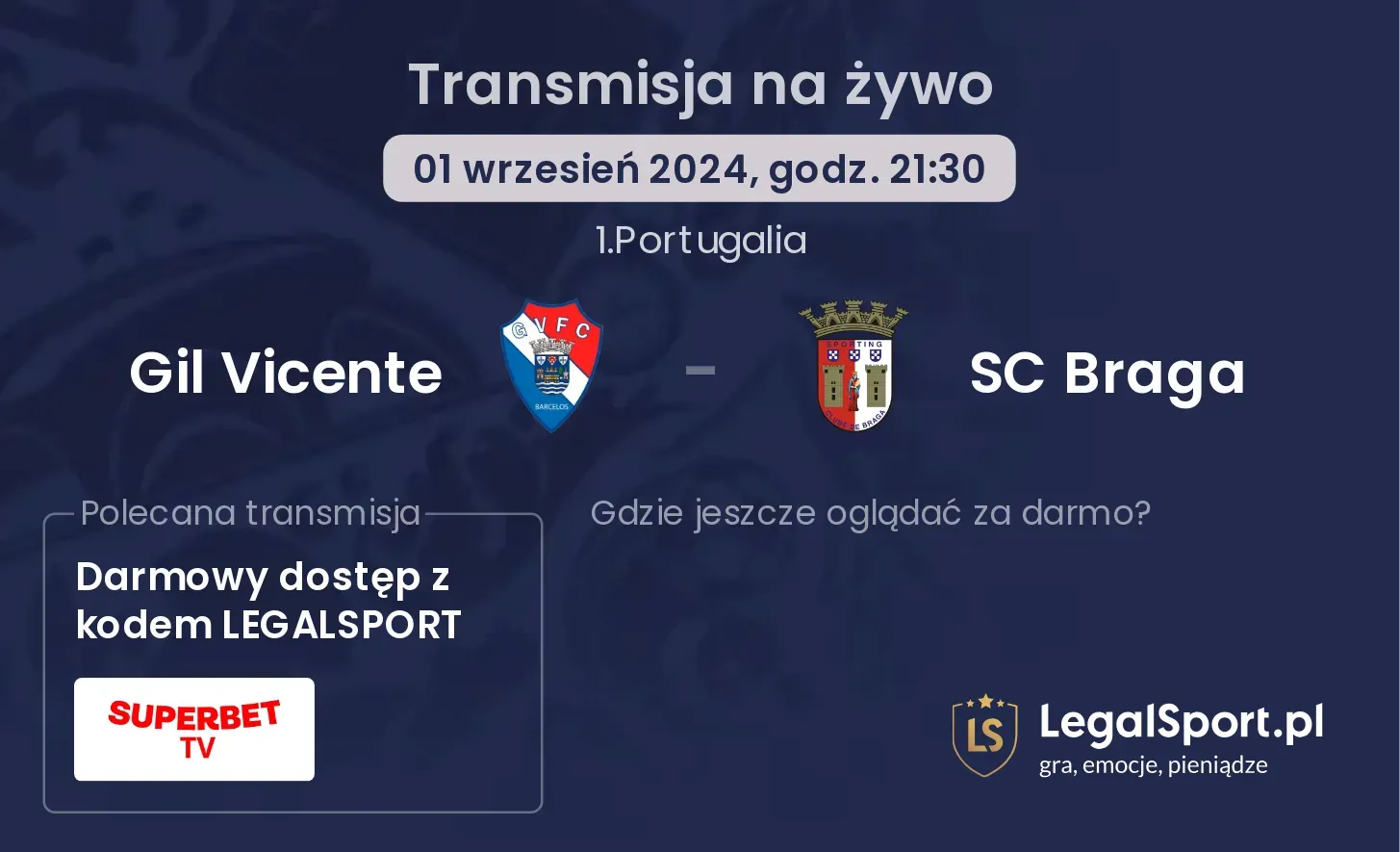 Gil Vicente - SC Braga transmisja na żywo