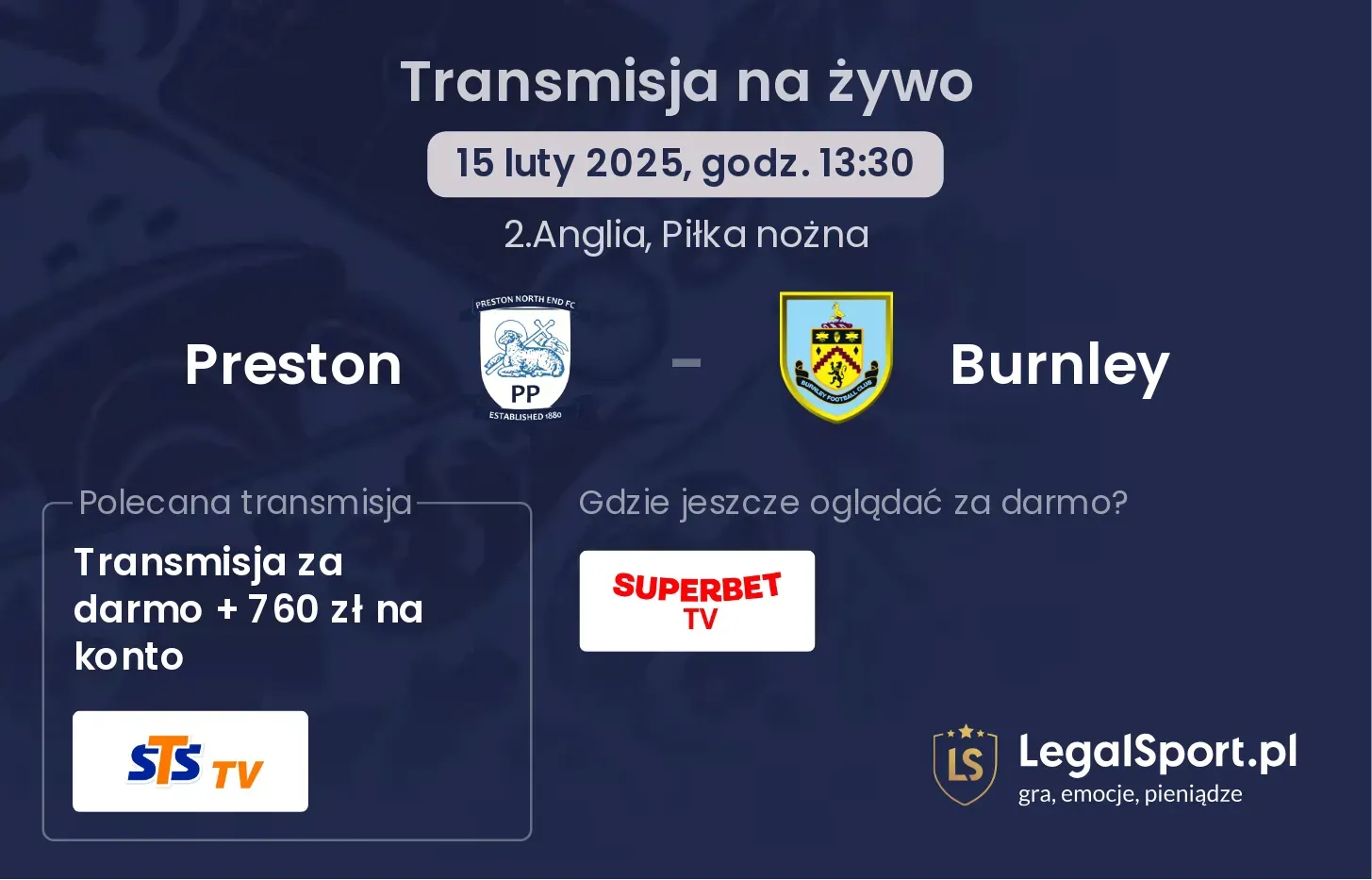 Preston - Burnley transmisja na żywo