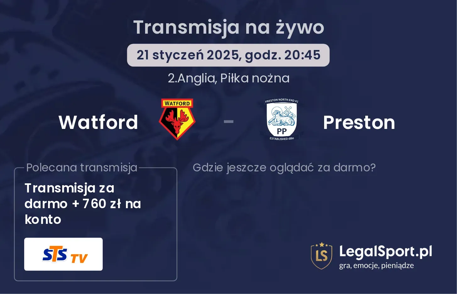 Watford - Preston gdzie oglądać?