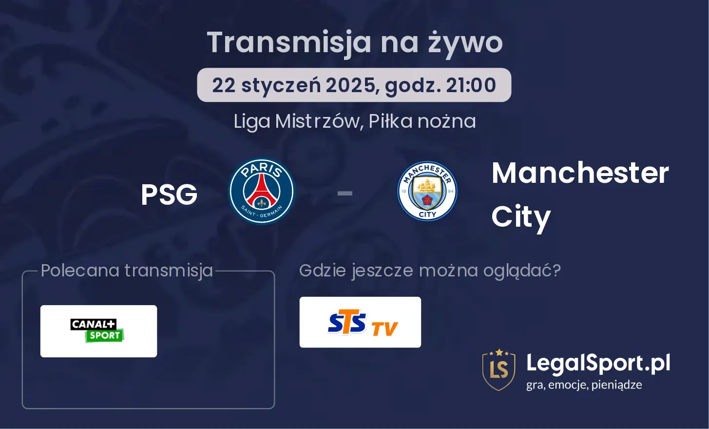 PSG - Manchester City transmisja na żywo