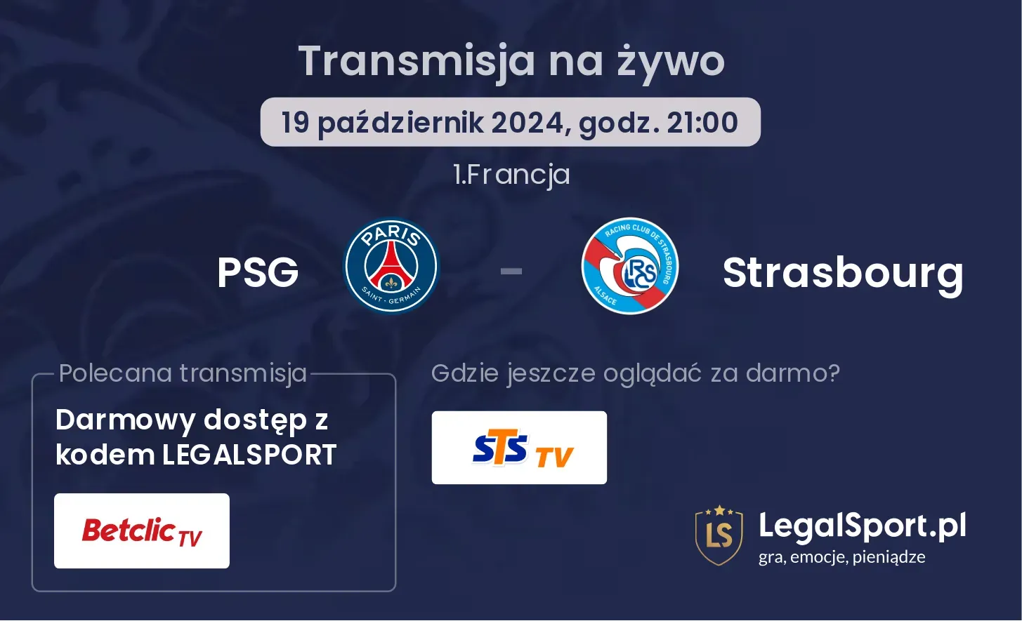 PSG - Strasbourg transmisja na żywo