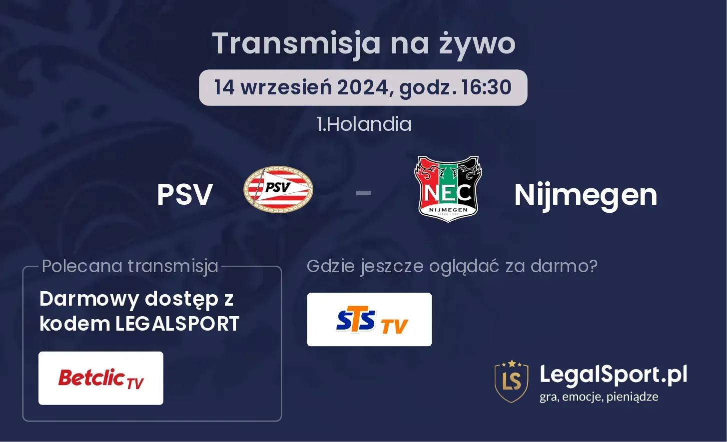 PSV - Nijmegen transmisja na żywo