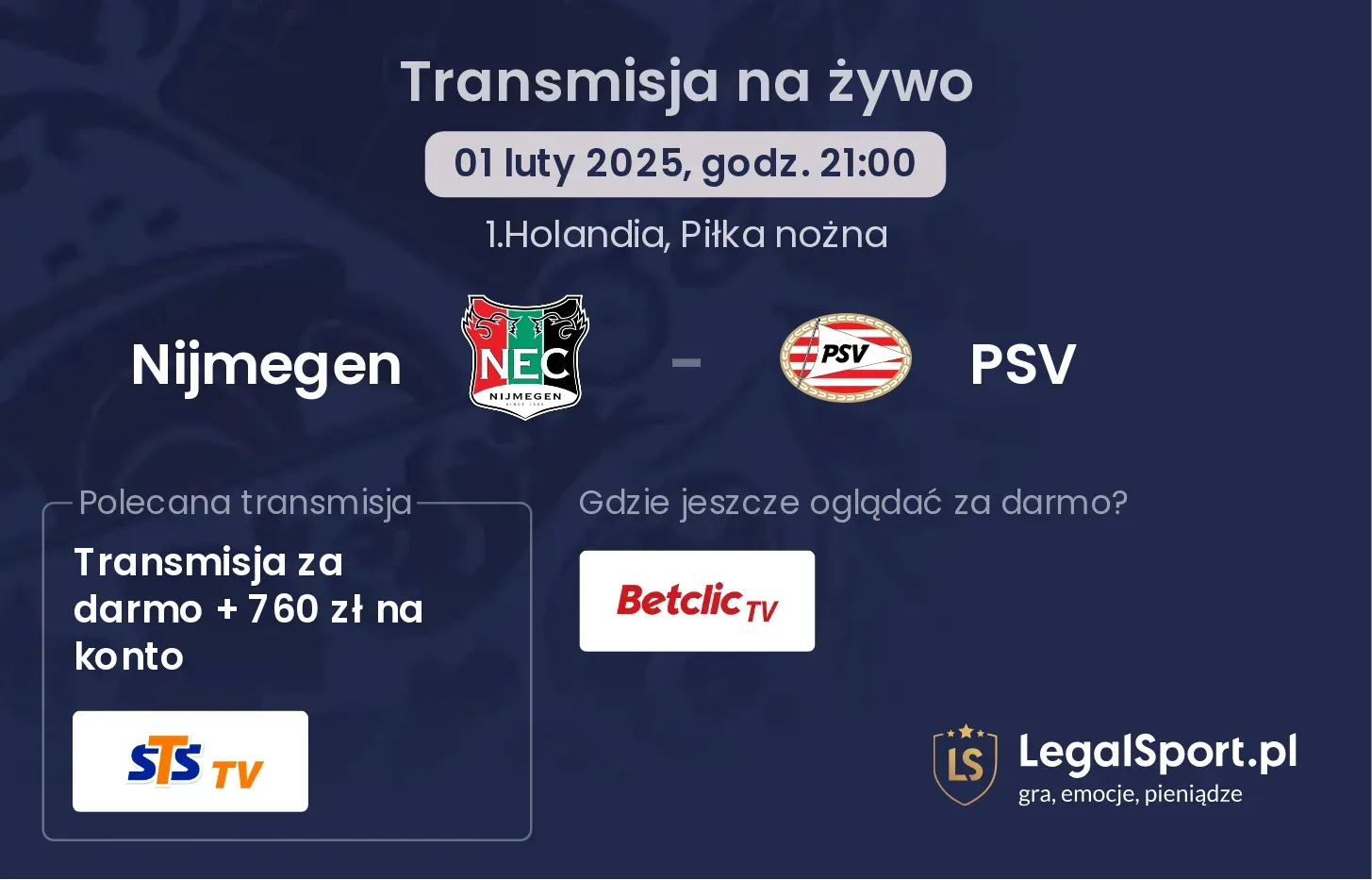 Nijmegen - PSV gdzie oglądać transmisję?