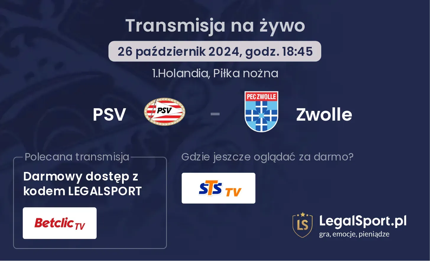 PSV - Zwolle transmisja na żywo