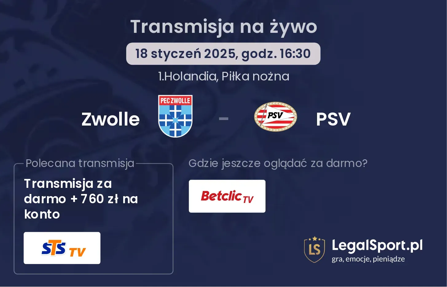 Zwolle - PSV gdzie oglądać transmisję?