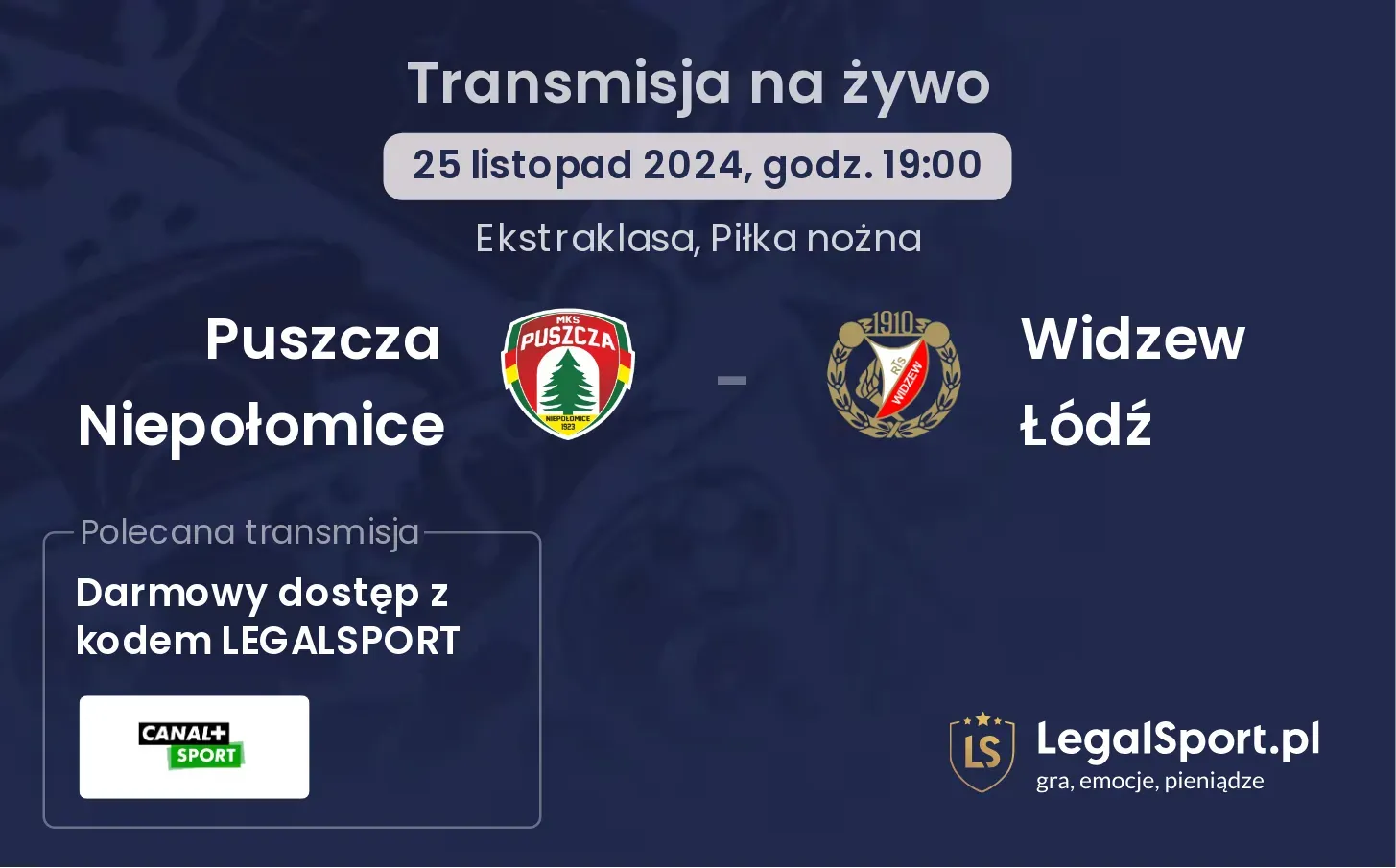 Puszcza Niepołomice - Widzew Łódź transmisja na żywo